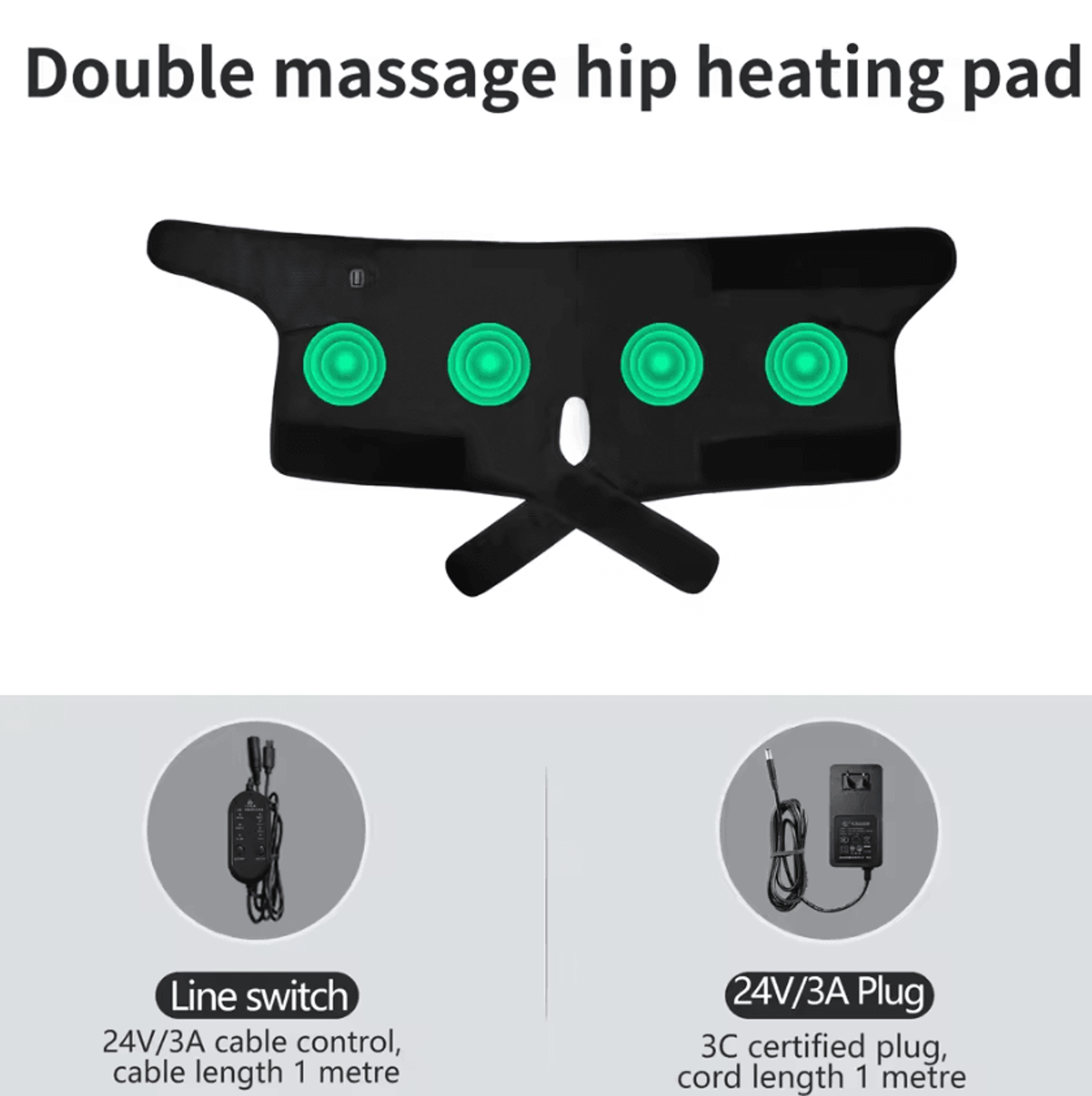 Electric Heated Hip Wrap With Vibration Massager For Hip Waist  Thigh Comfort 6
