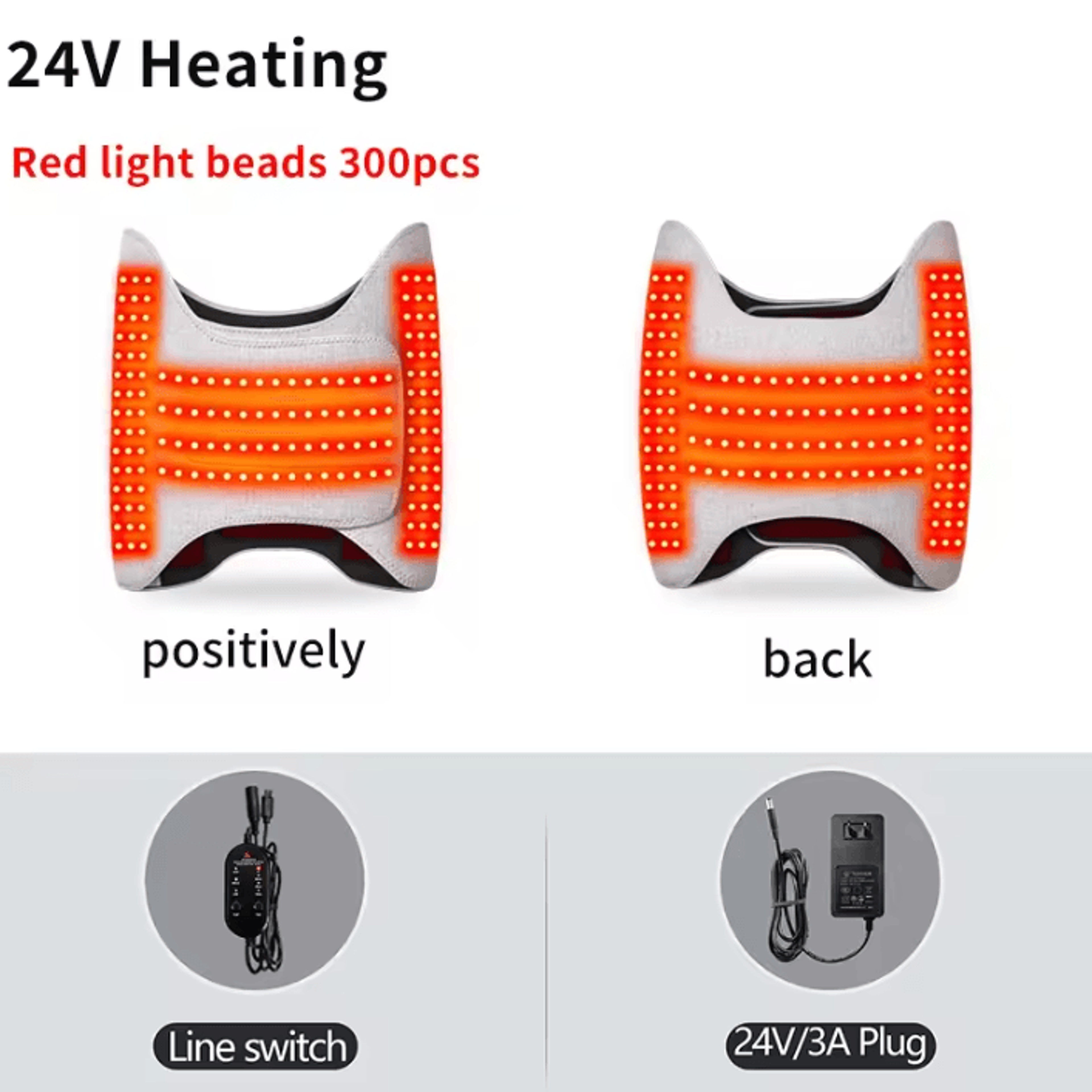 Red Light Heated Waist Belt With Vibration Massage For Lower Back  Lumbar Comfort 5