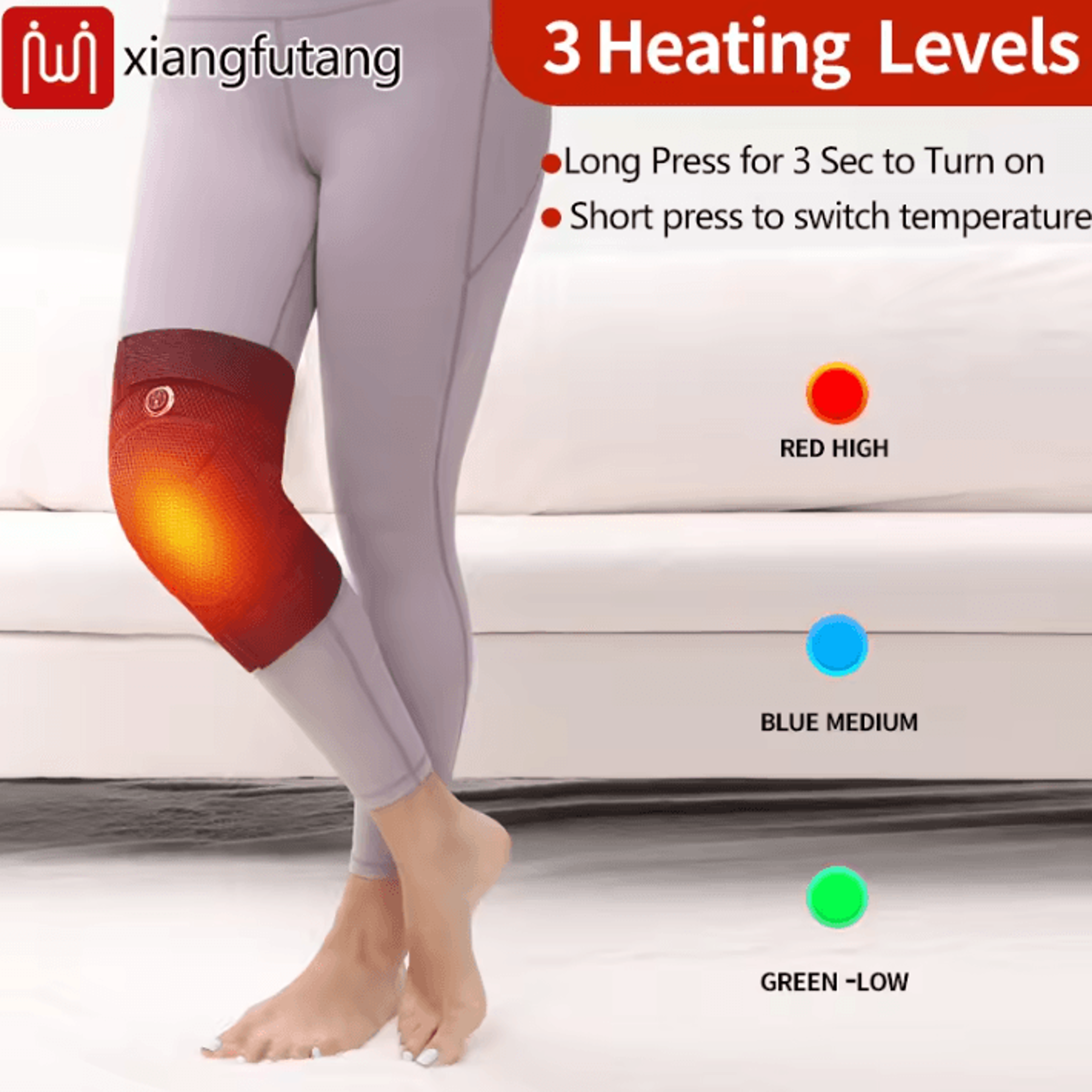 Electric Heated Knee Massager With Vibration For Comfortable Knee Support 2