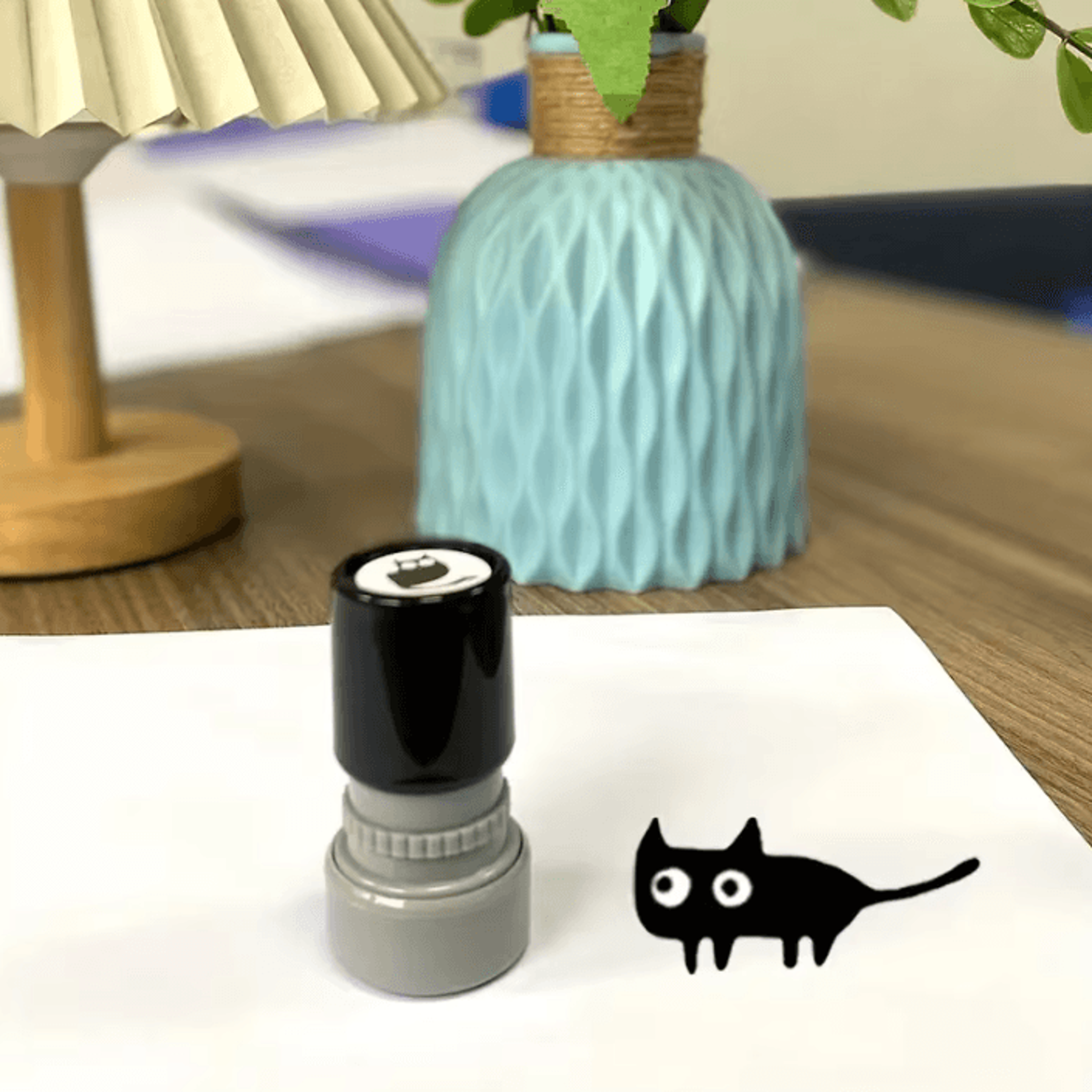 Cute Black Cat SelfInking Stamp For Journals Scrapbooks  DIY Crafts 4
