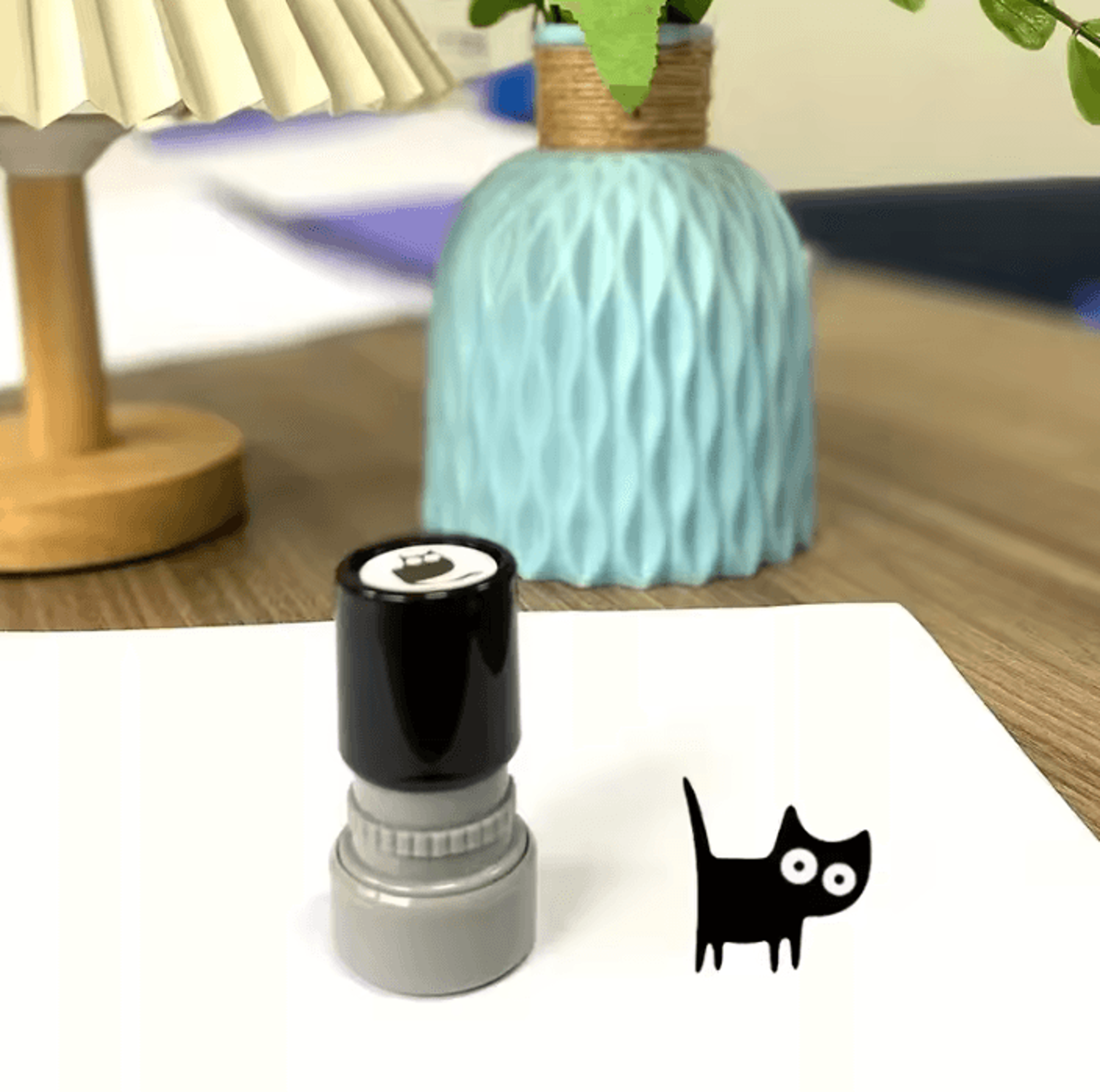 Cute Black Cat SelfInking Stamp For Journals Scrapbooks  DIY Crafts 5