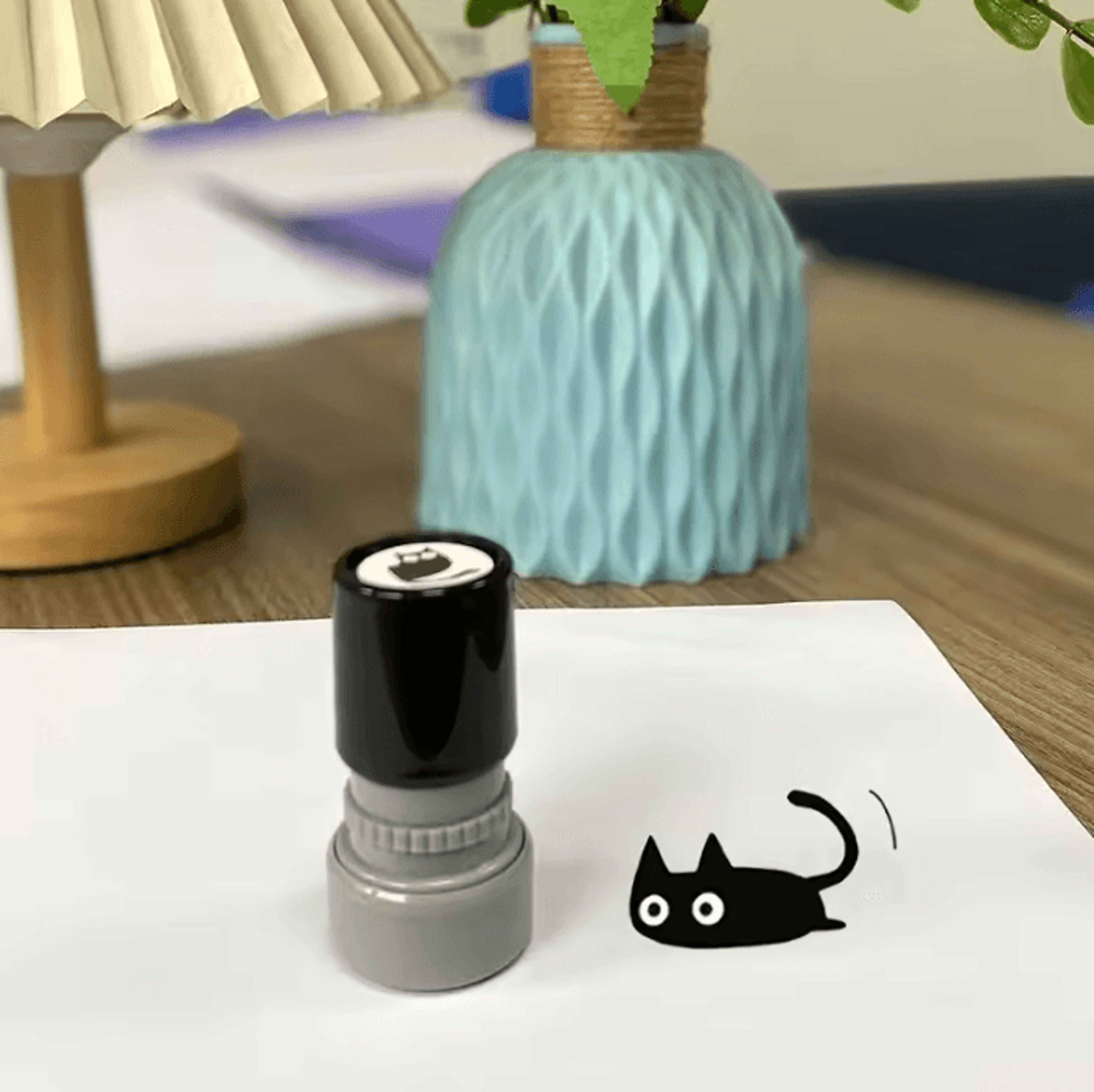 Cute Black Cat SelfInking Stamp For Journals Scrapbooks  DIY Crafts 7