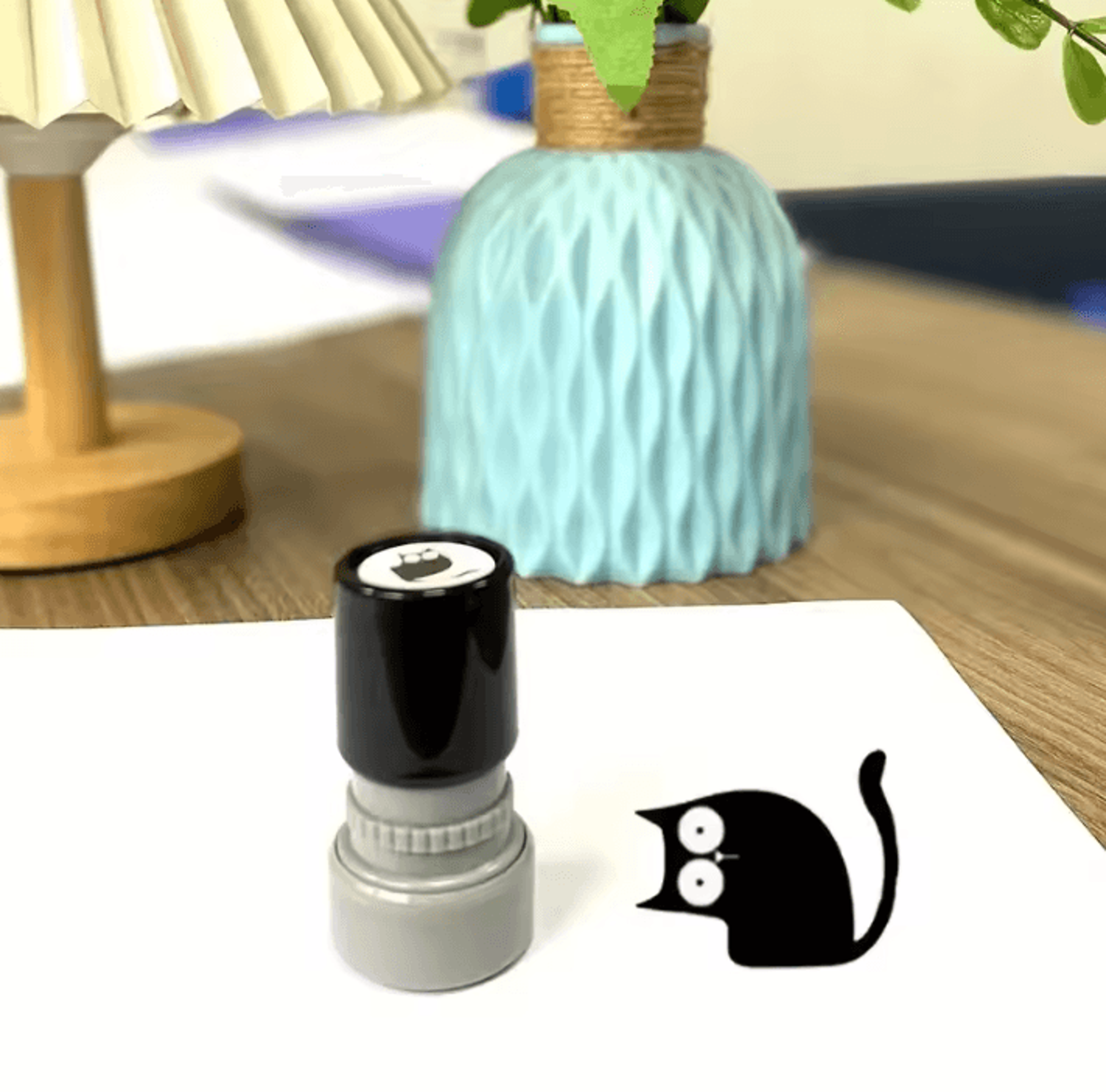 Cute Black Cat SelfInking Stamp For Journals Scrapbooks  DIY Crafts 8