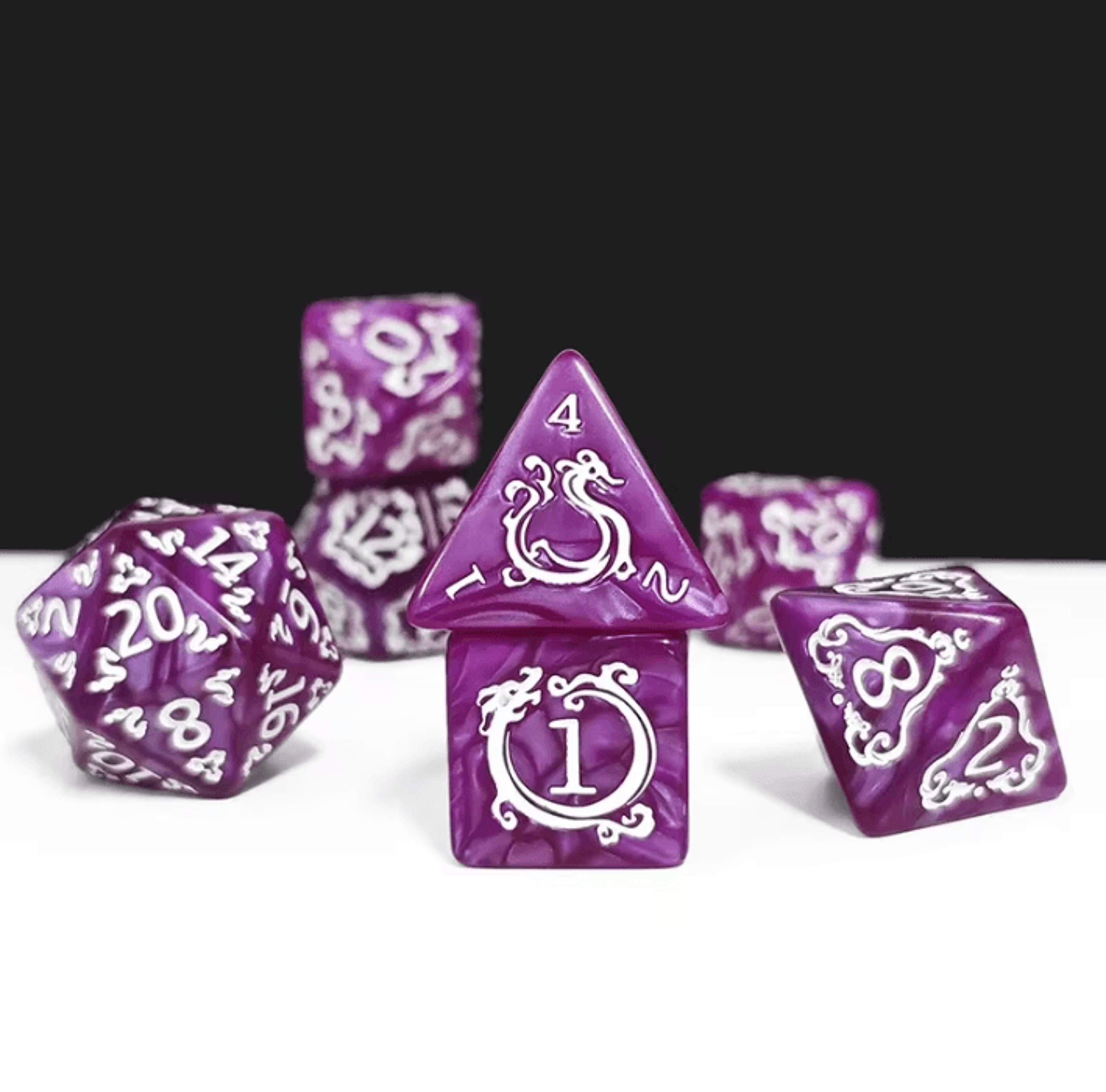 Dragon Pattern 7Piece Polyhedral DND Dice Set For Tabletop RPG Adventures 2