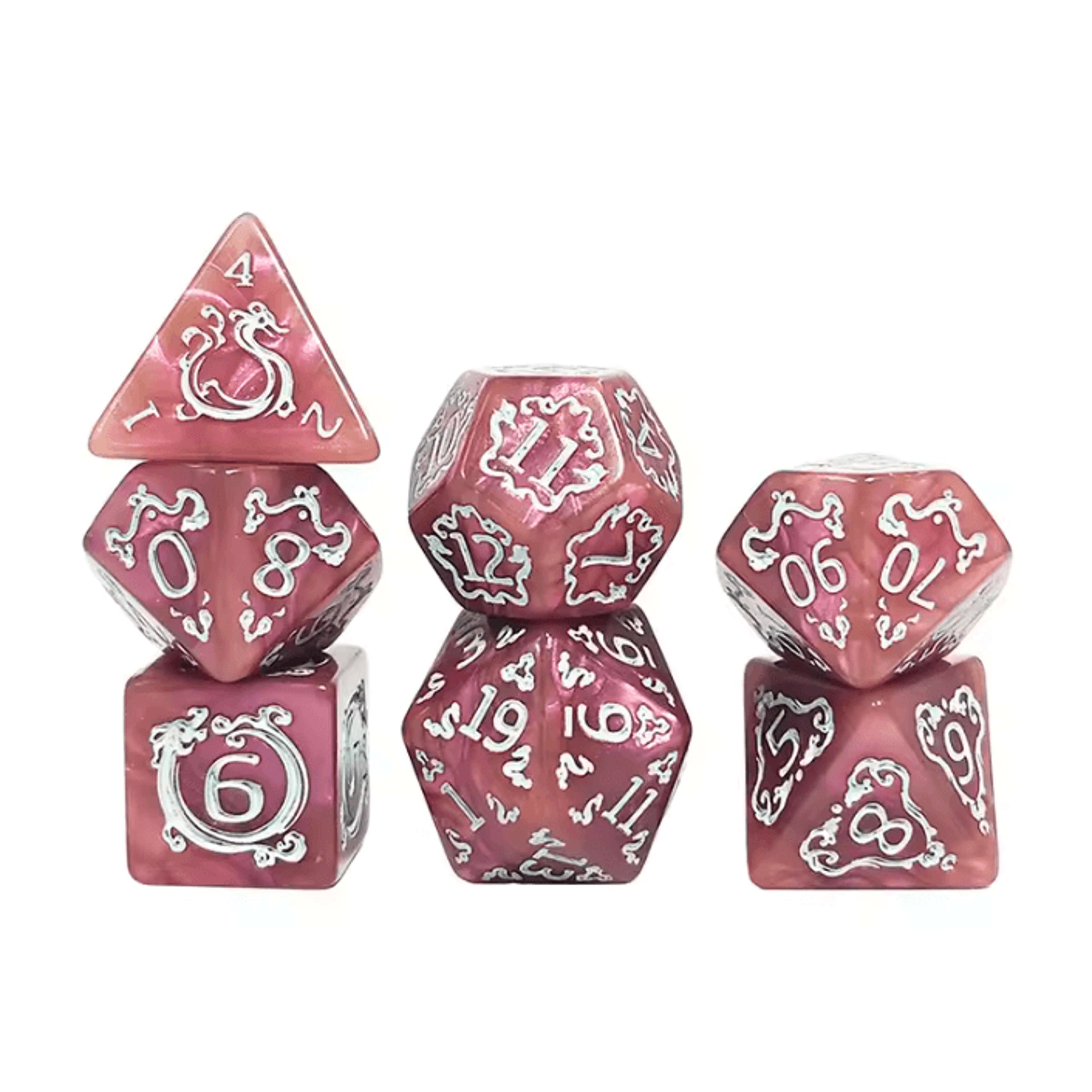 Dragon Pattern 7Piece Polyhedral DND Dice Set For Tabletop RPG Adventures 11