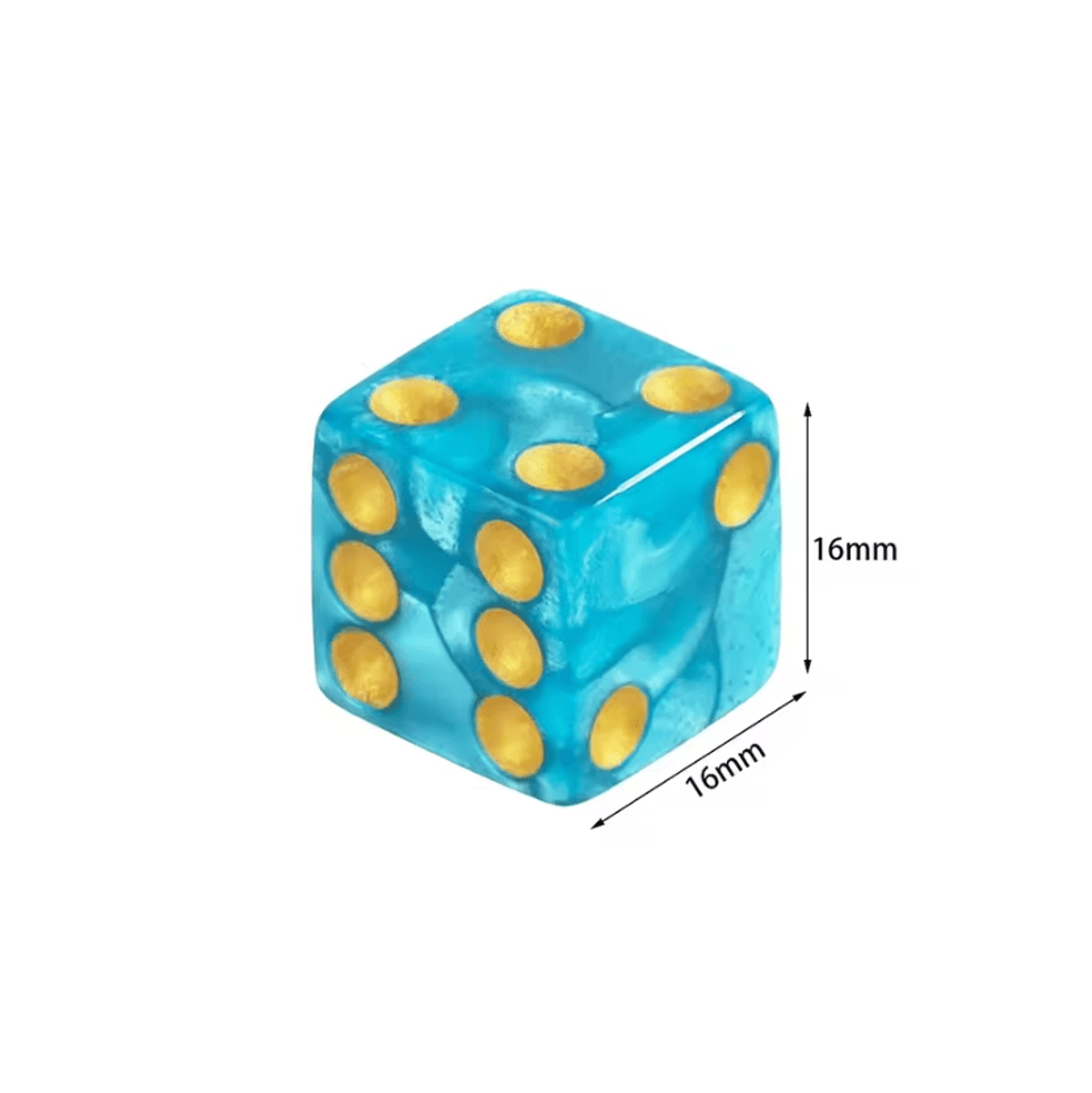 16mm Marble Acrylic D6 Dice Set For RPG Board Games  Math Learning 1