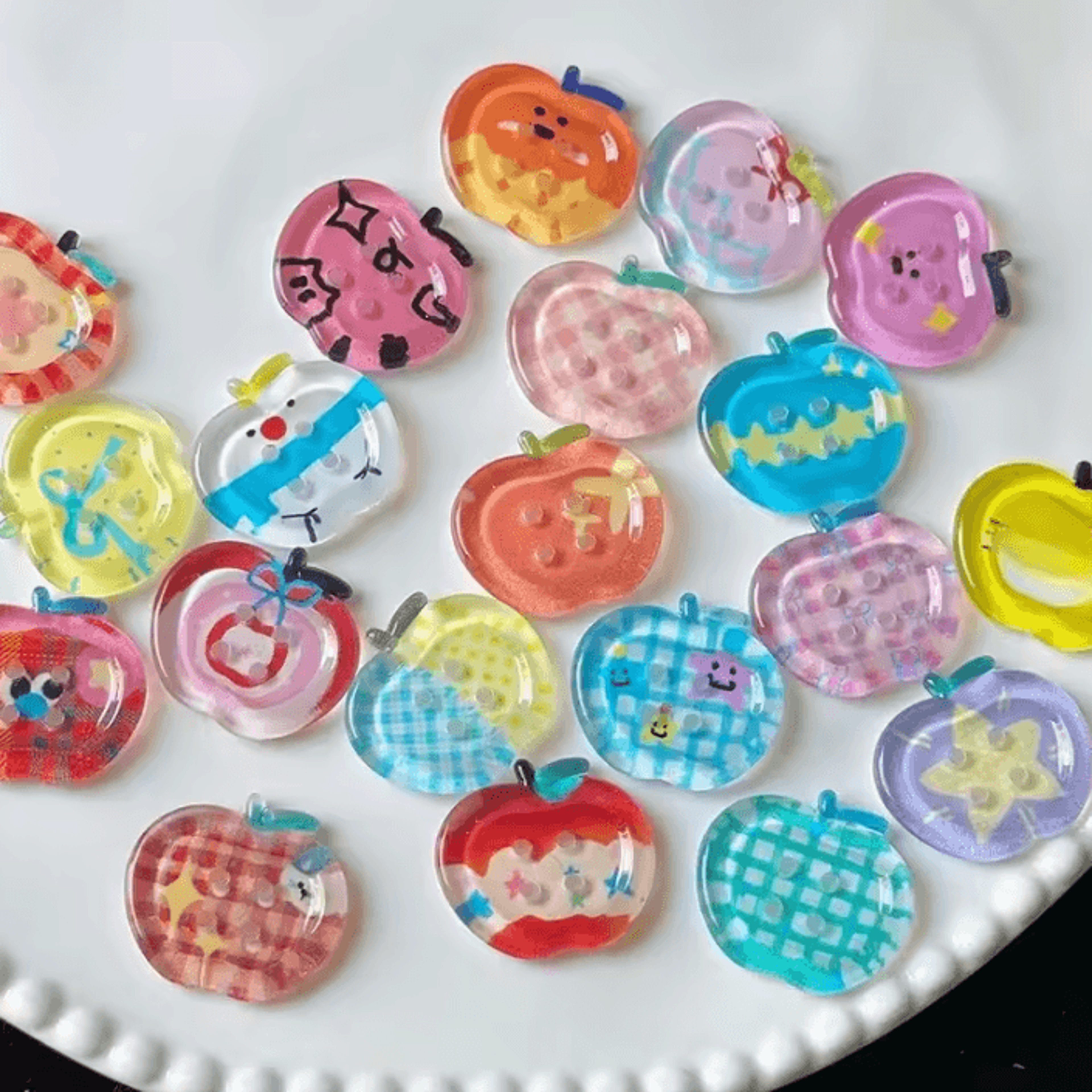 Dopamine Color Transparent Decorative Buttons For DIY Crafts  Sewing 2