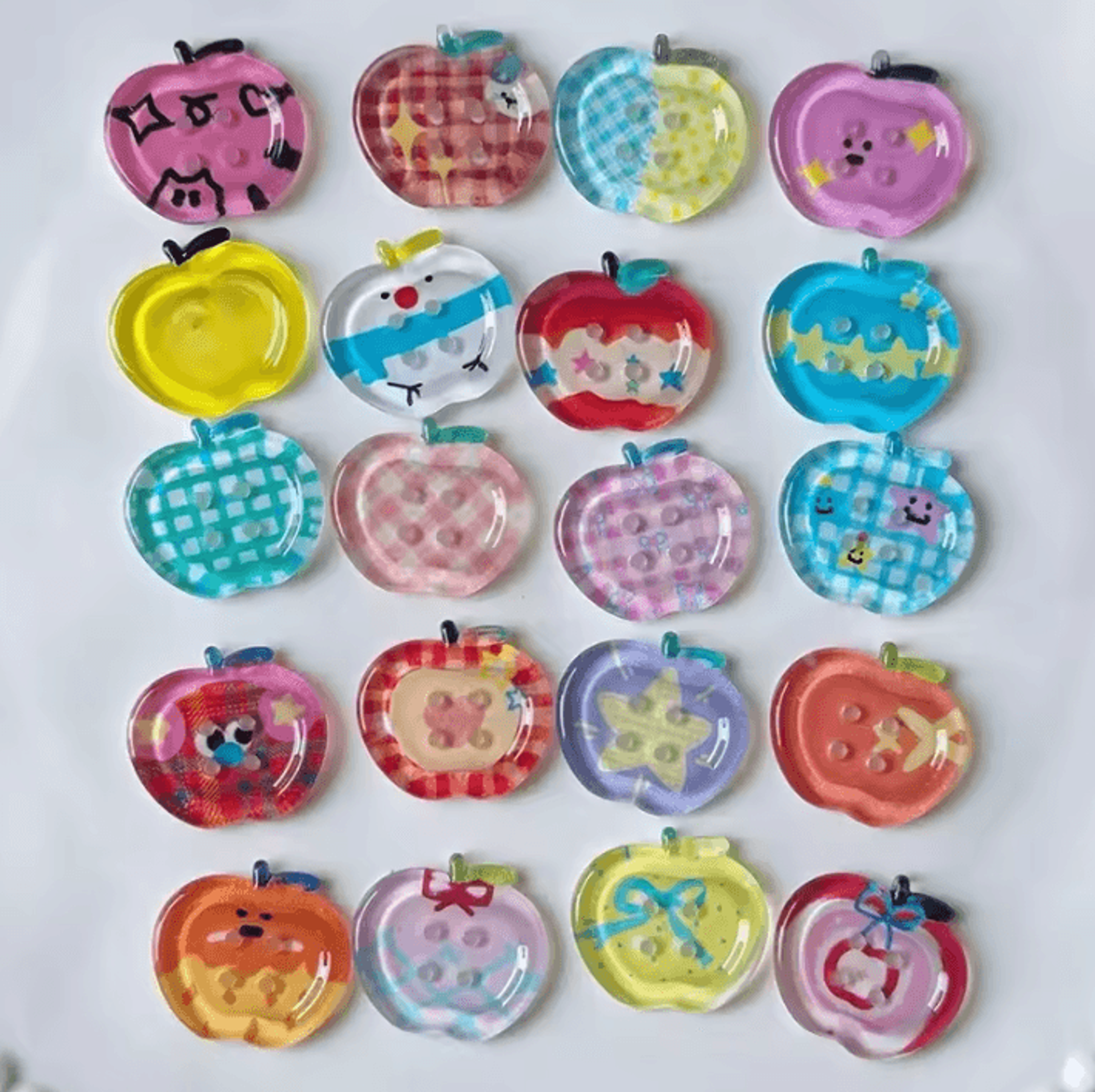 Dopamine Color Transparent Decorative Buttons For DIY Crafts  Sewing 3