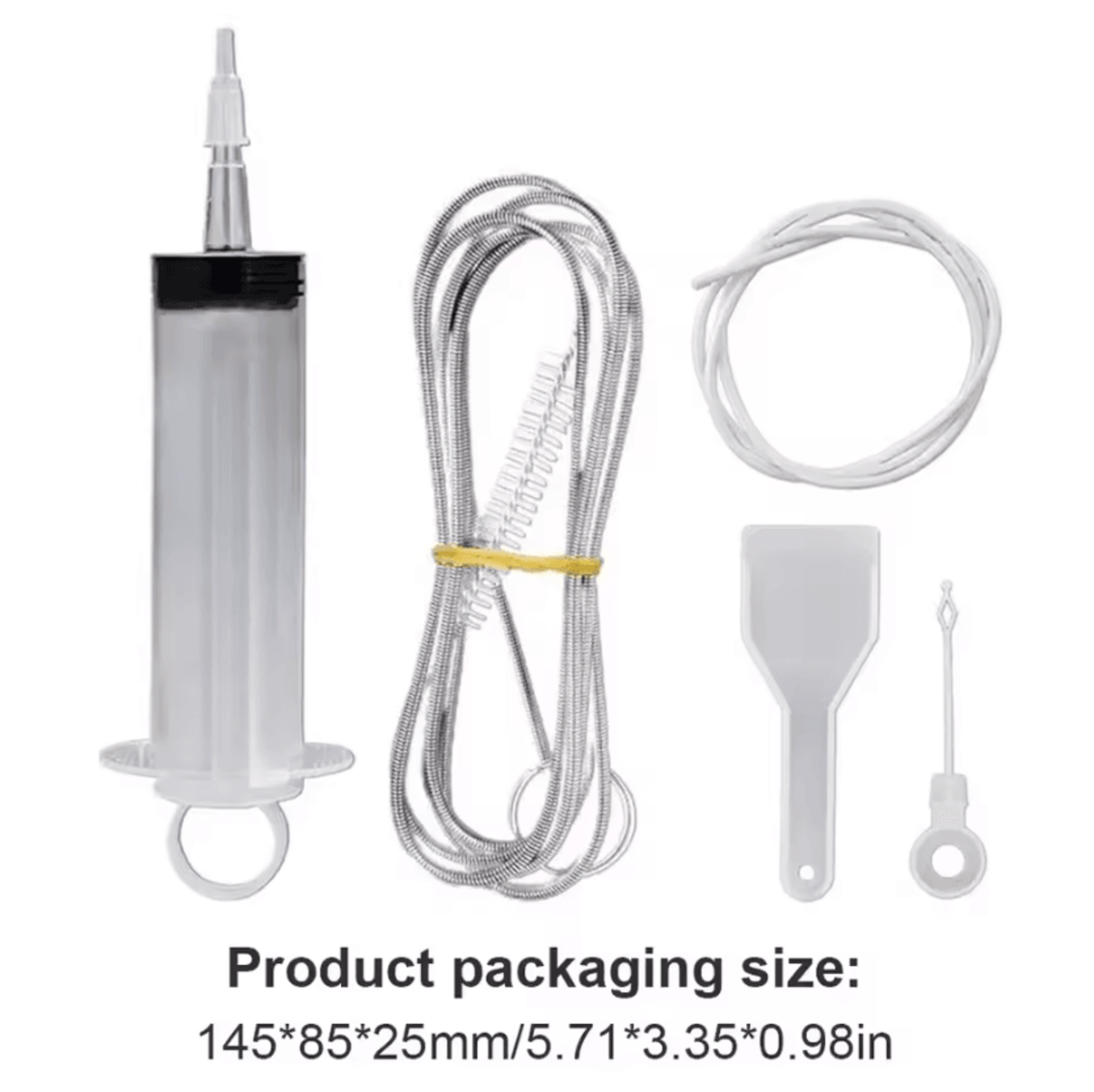Refrigerator Drain Cleaning Kit  5Piece Fridge Drain Hole Cleaning Brush  Syringe Set 4