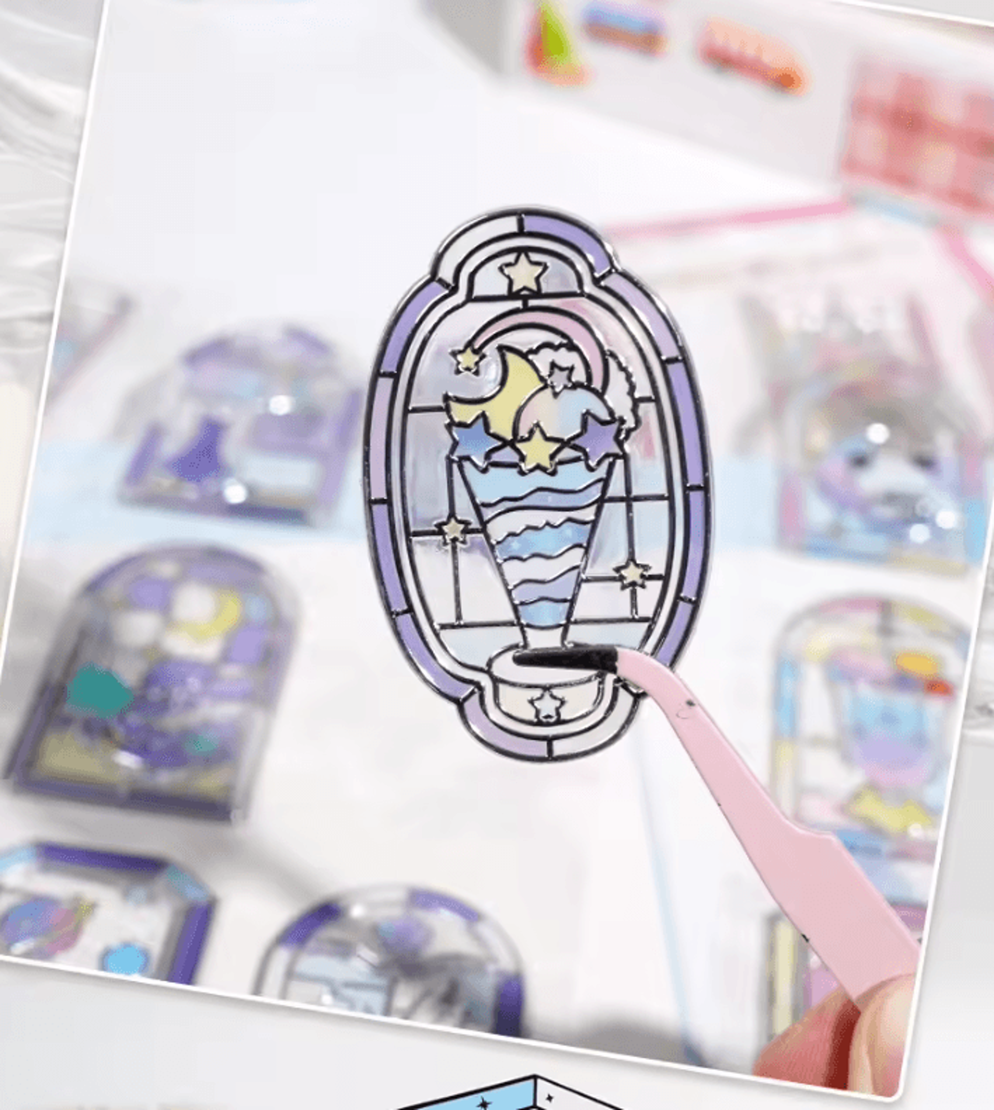 3D Japanese Kawaii Stained Glass Dessert Stickers  Cute Scrapbooking Sticker Sheet 3