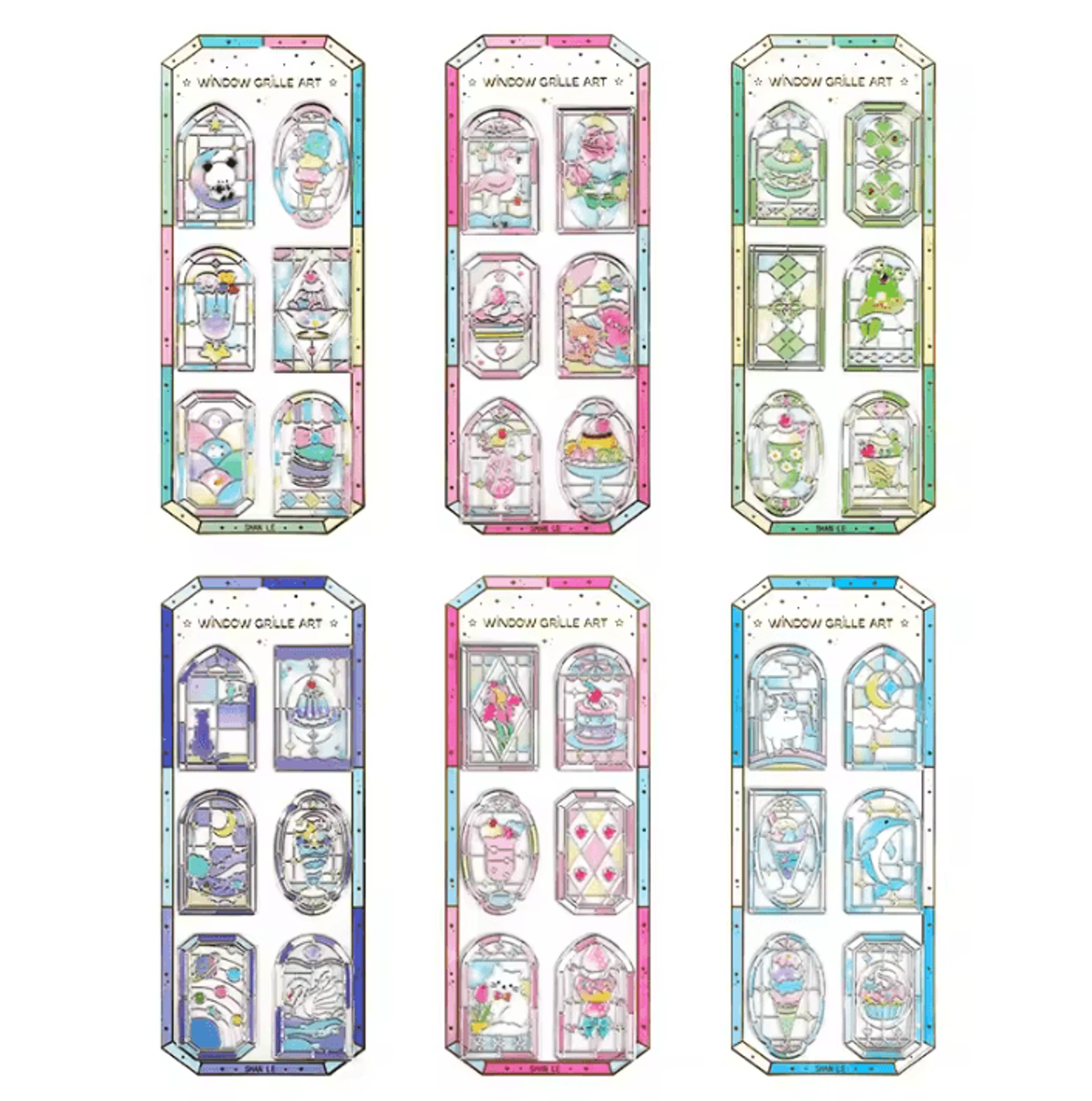3D Japanese Kawaii Stained Glass Dessert Stickers  Cute Scrapbooking Sticker Sheet 5