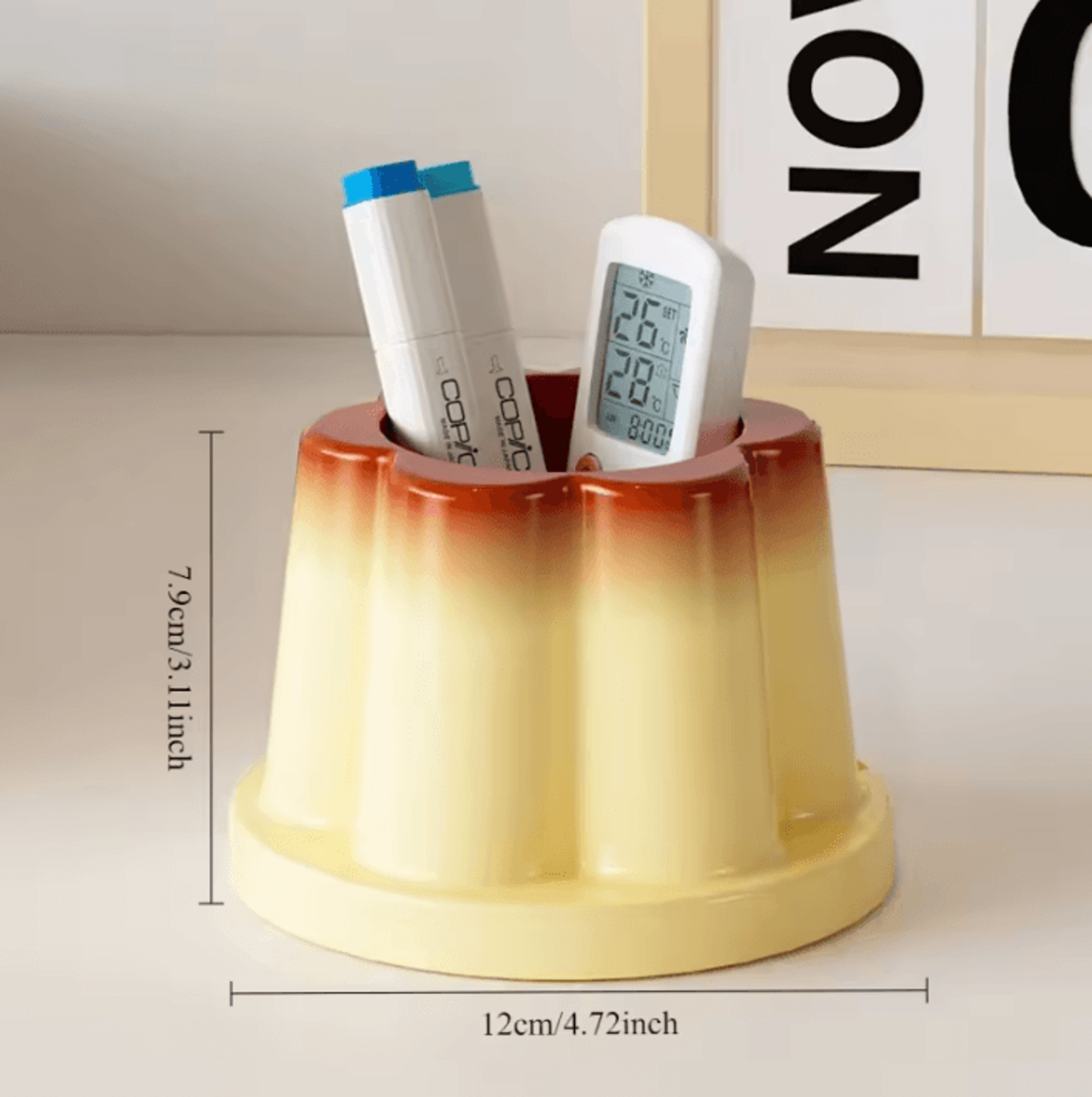 Cute Pudding Pen Holder Kawaii Desktop Pencil Organizer 4