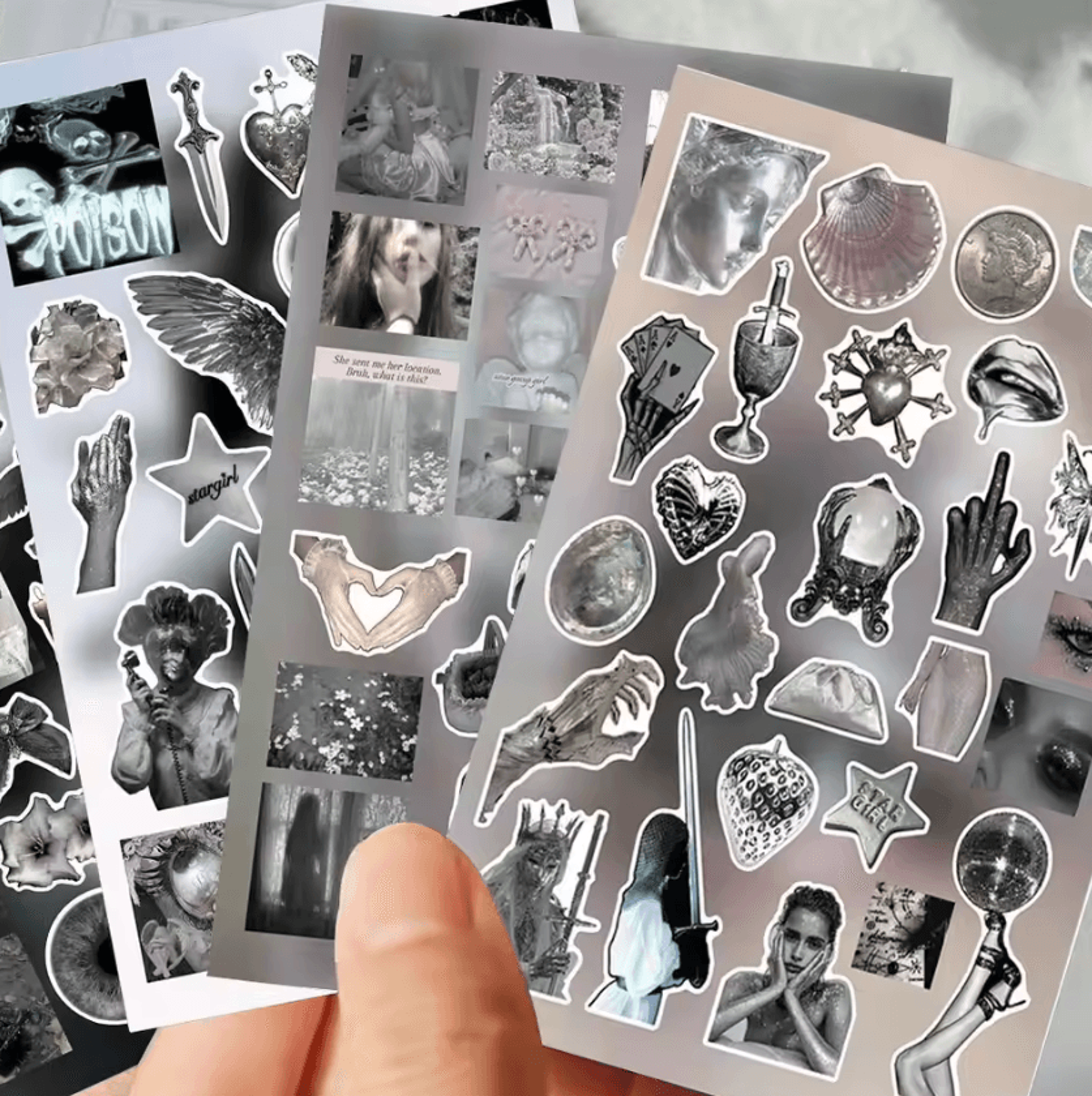 Y2K Dark Gothic Dreamcore DieCut Sticker Set For Journaling  Scrapbooking 1