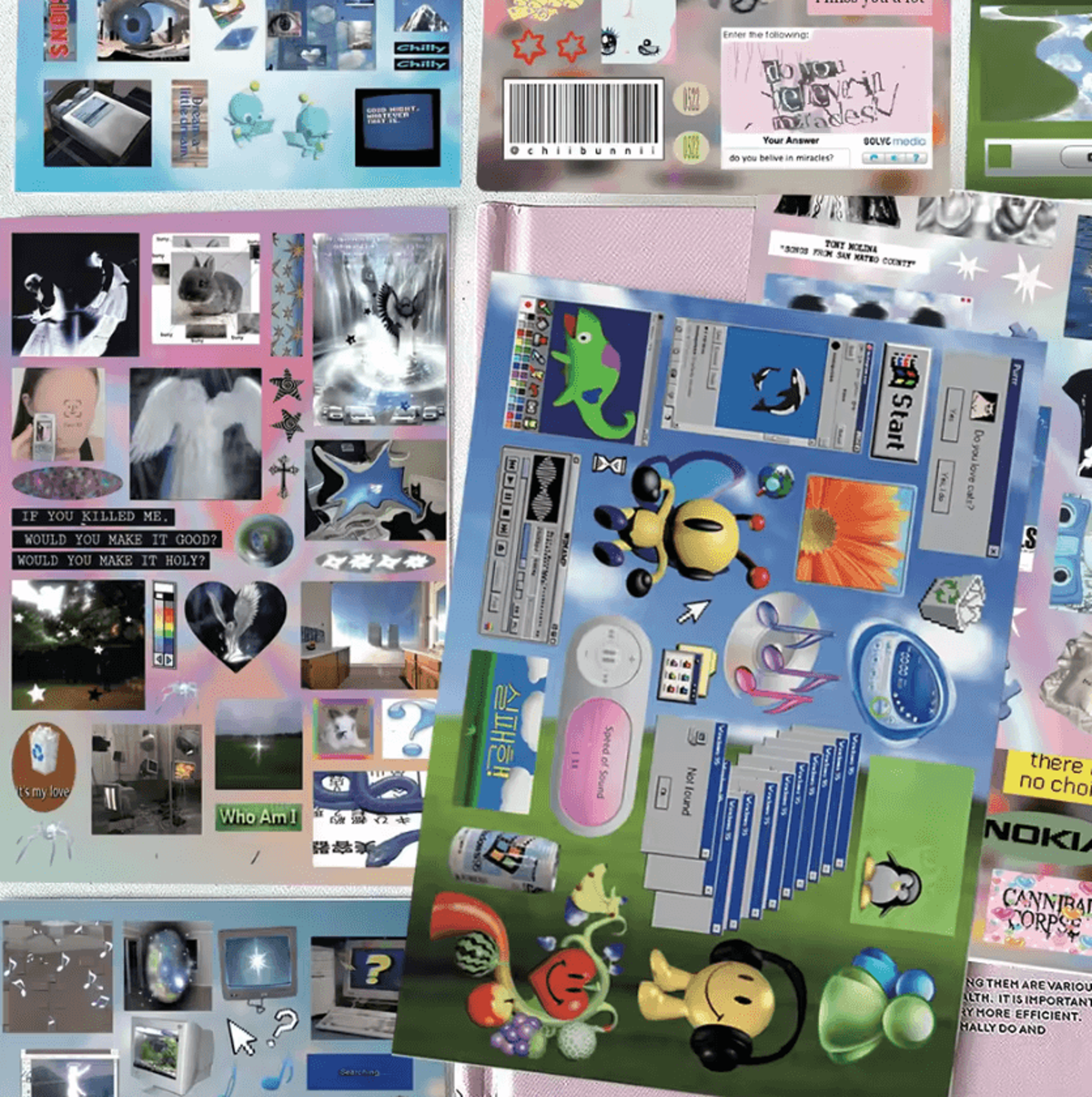 Retro Dreamcore Y2K DieCut Stickers For Junk Journal Scrapbook Collage 0