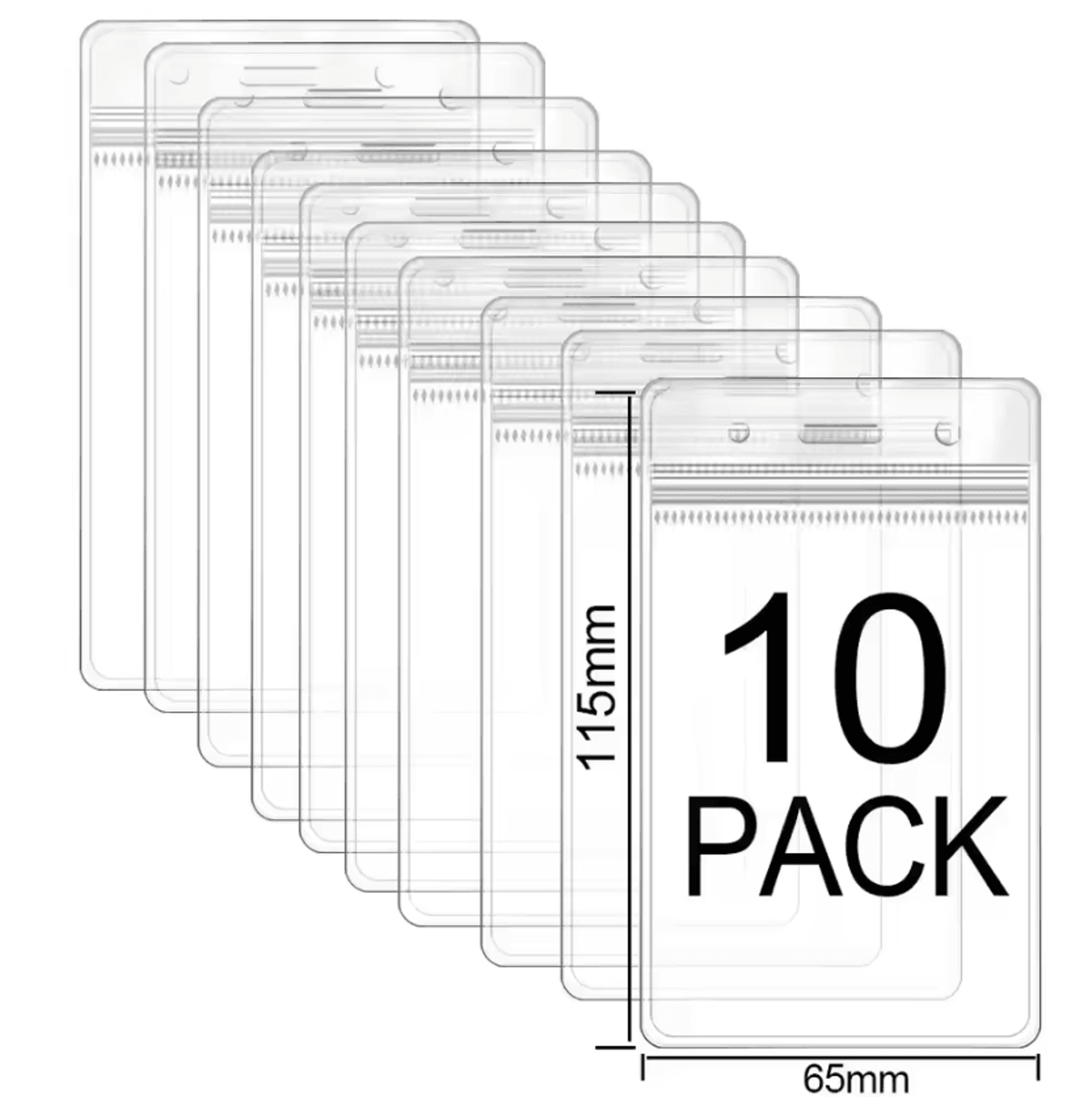 Waterproof Vertical Name Badge Holder With Resealable Zip 4