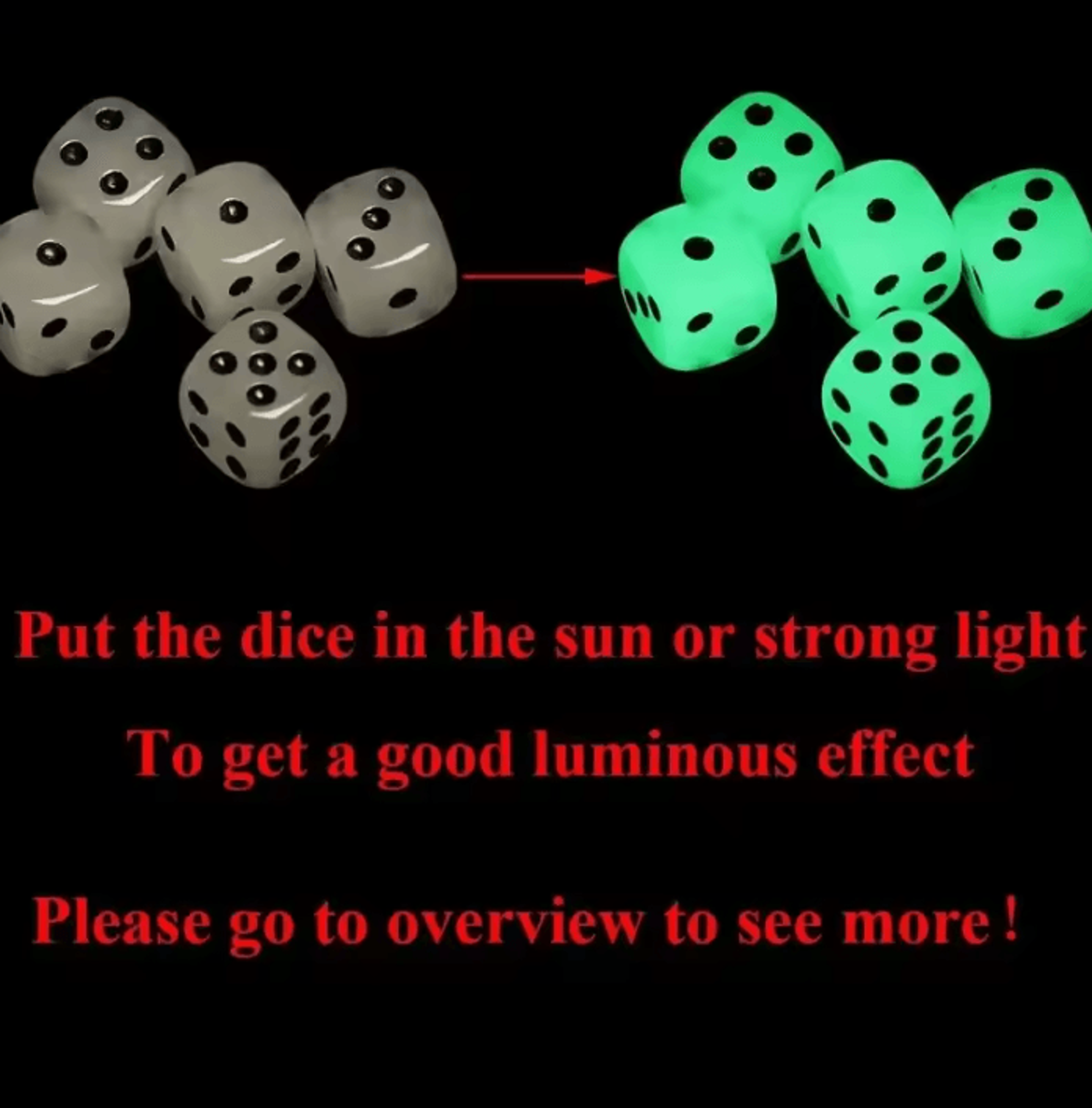 Glow In The Dark Dice Set  Luminous Game Dice For Board Games Parties  RPGs 1