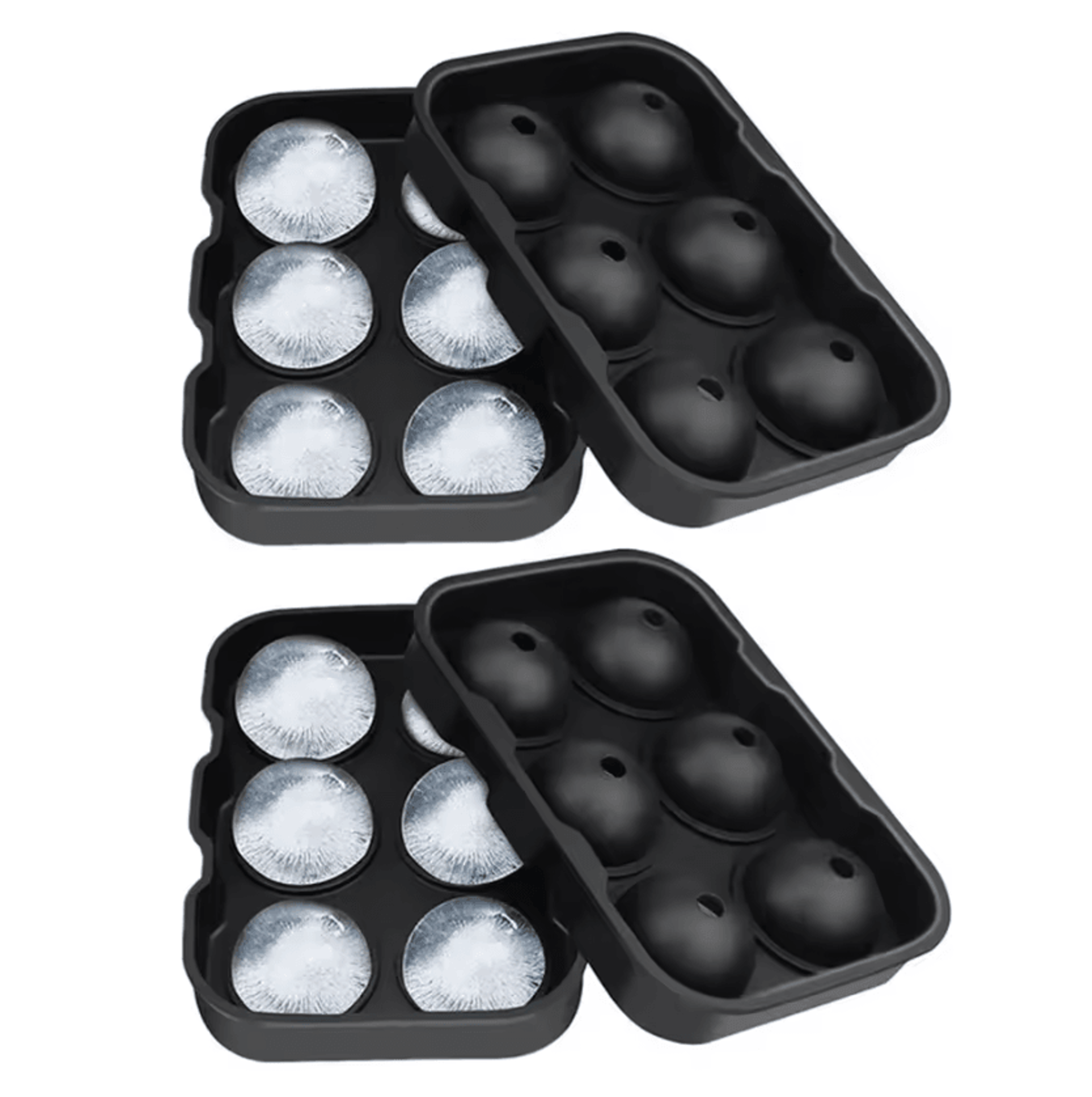 Large Silicone Ice Cube Tray 6Grid Round  Square Whiskey Ice Mold 1