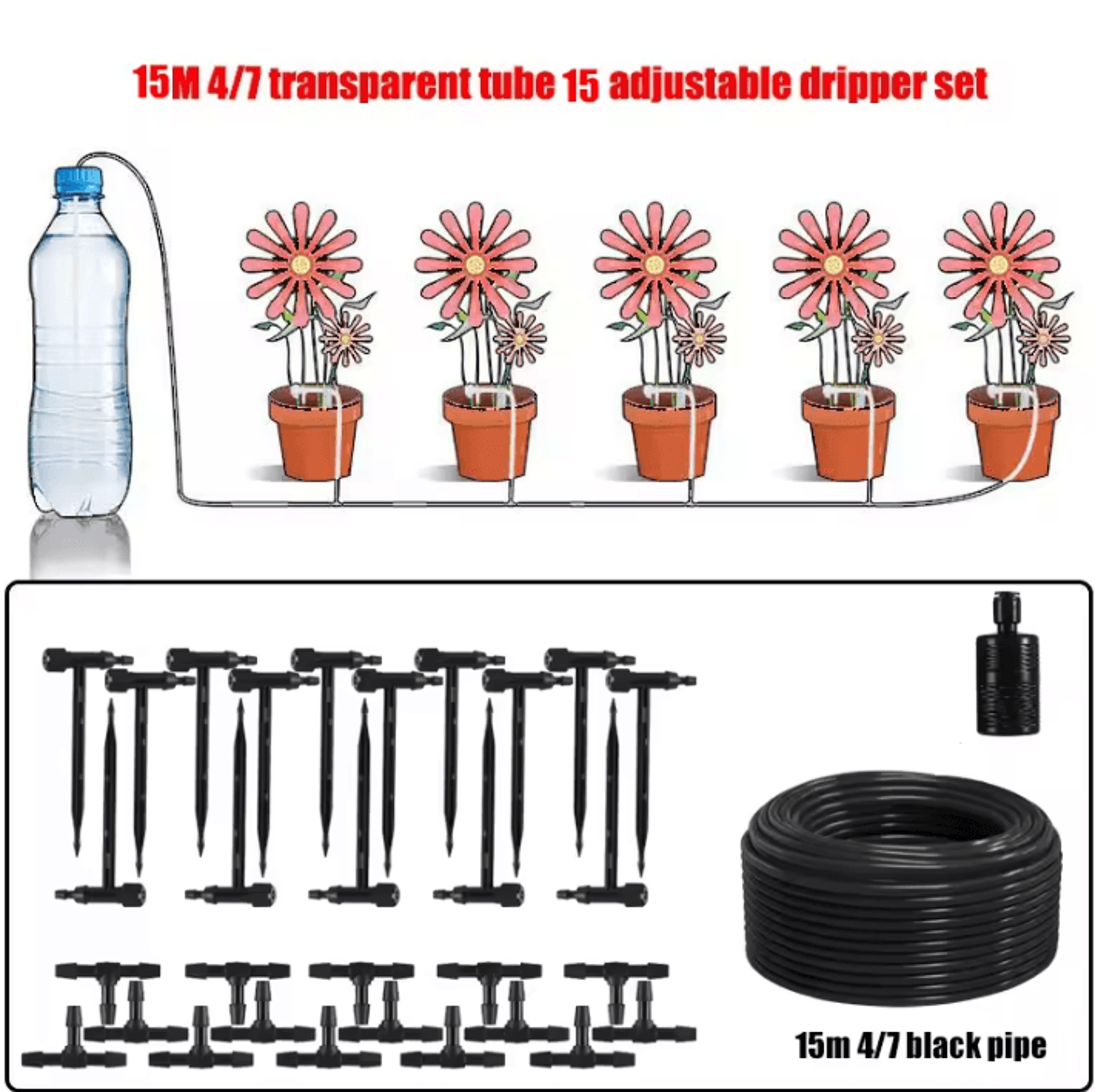 Adjustable Drip Irrigation Kit Water Saving Micro Dripper For Potted Plants 6