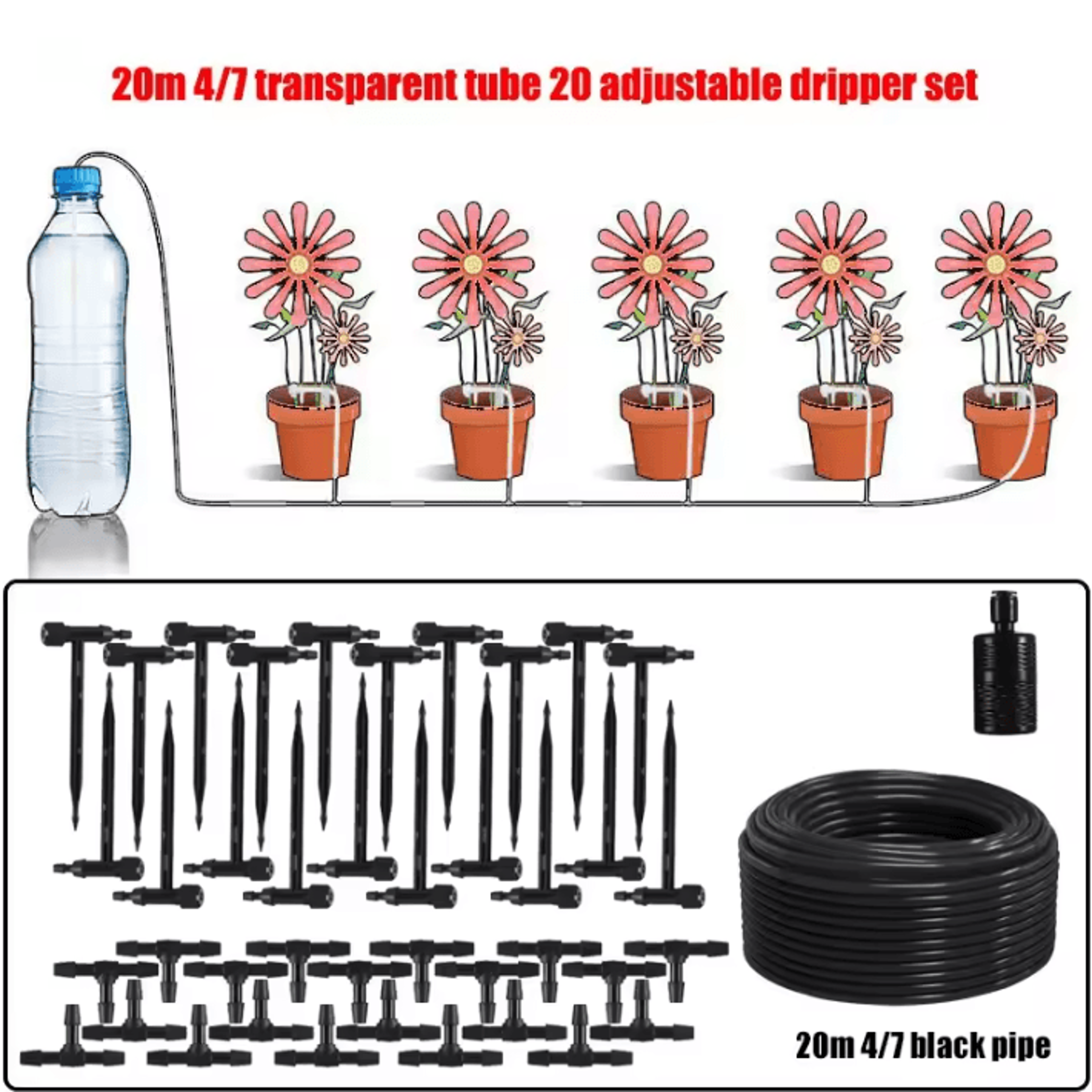 Adjustable Drip Irrigation Kit Water Saving Micro Dripper For Potted Plants 7