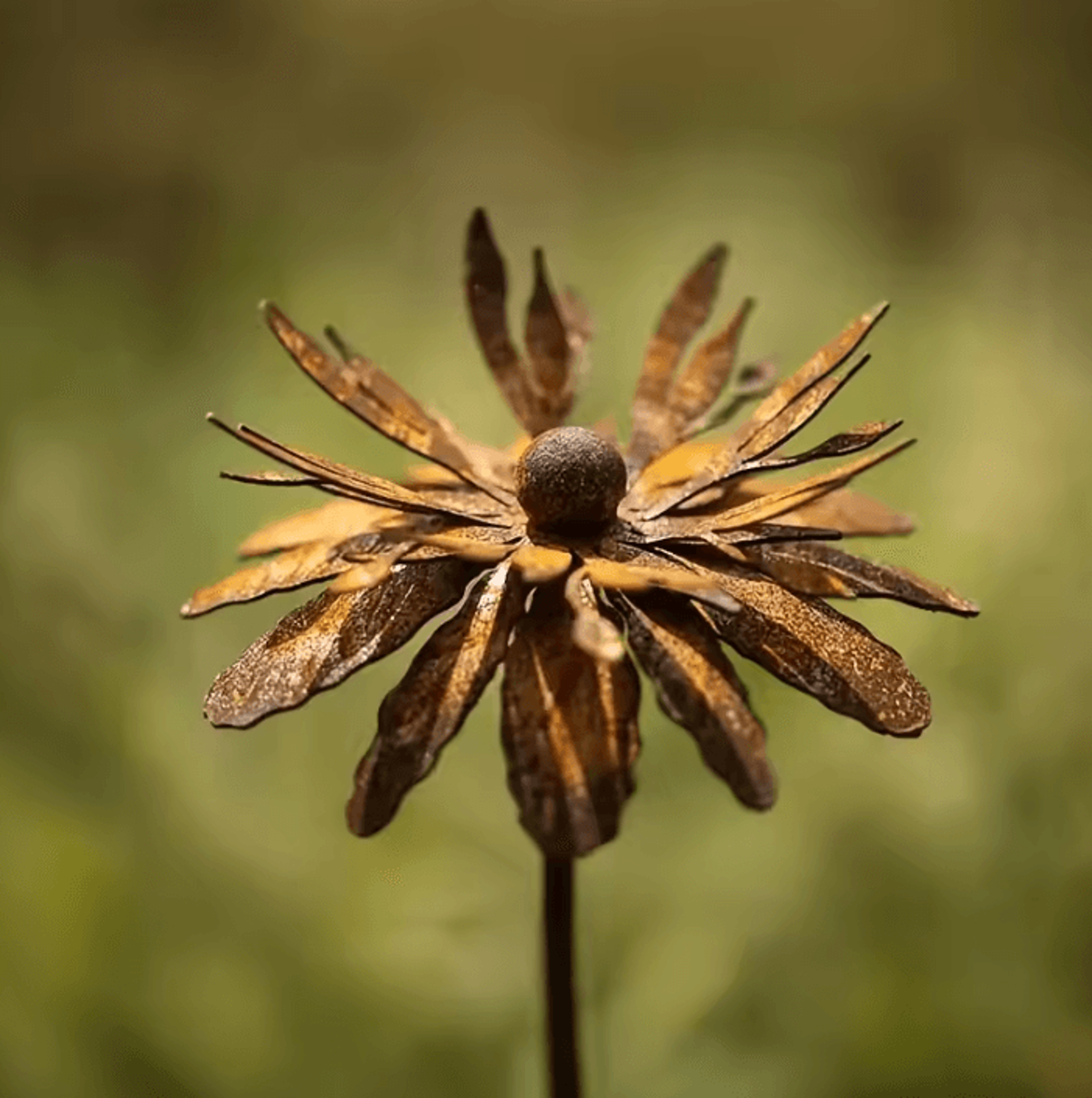 rustic metal daisy garden stake vintage iron flower yard decor