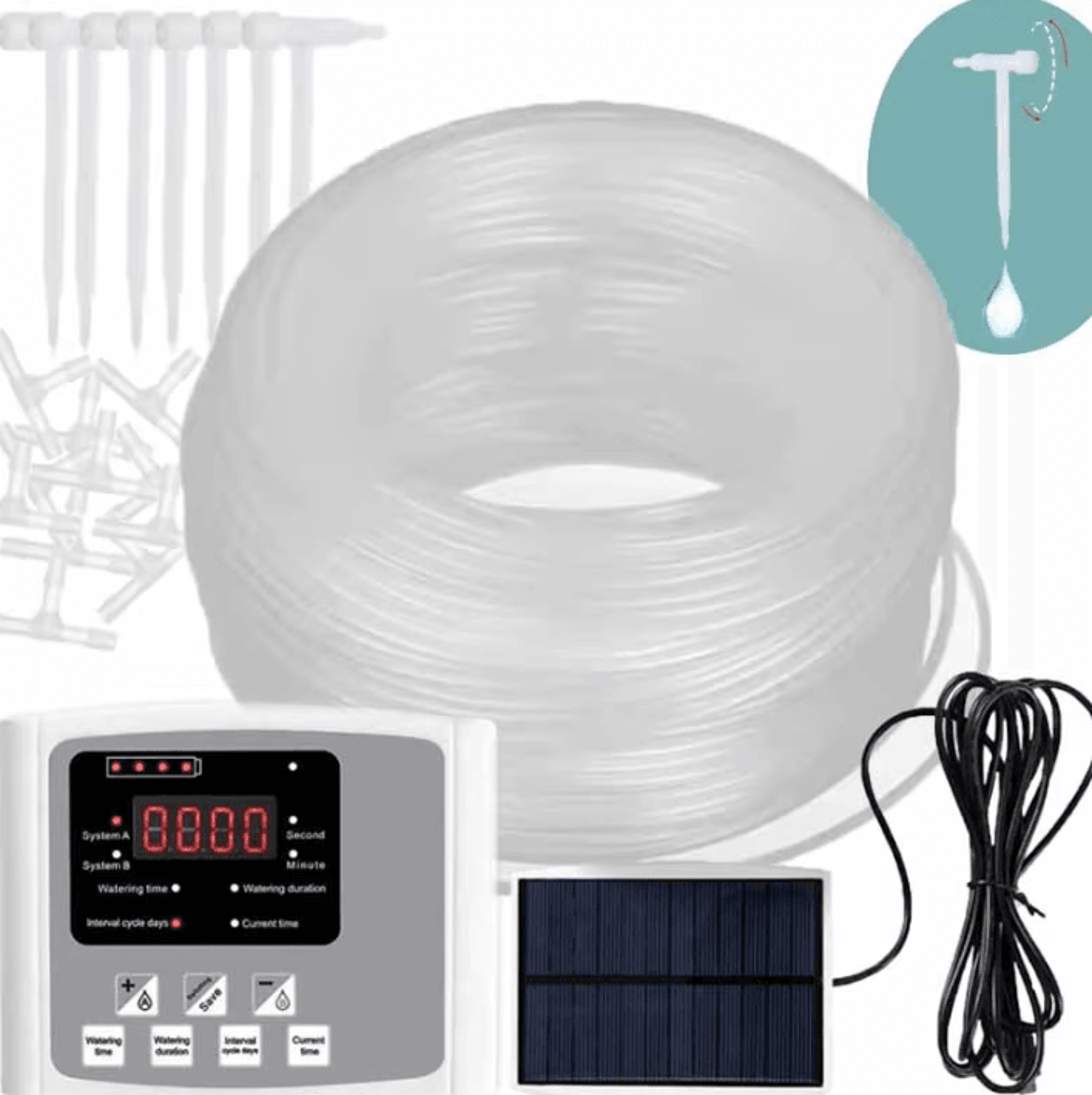 Solar Automatic Drip Irrigation System With Adjustable Valve  Dual Pump Timer 1