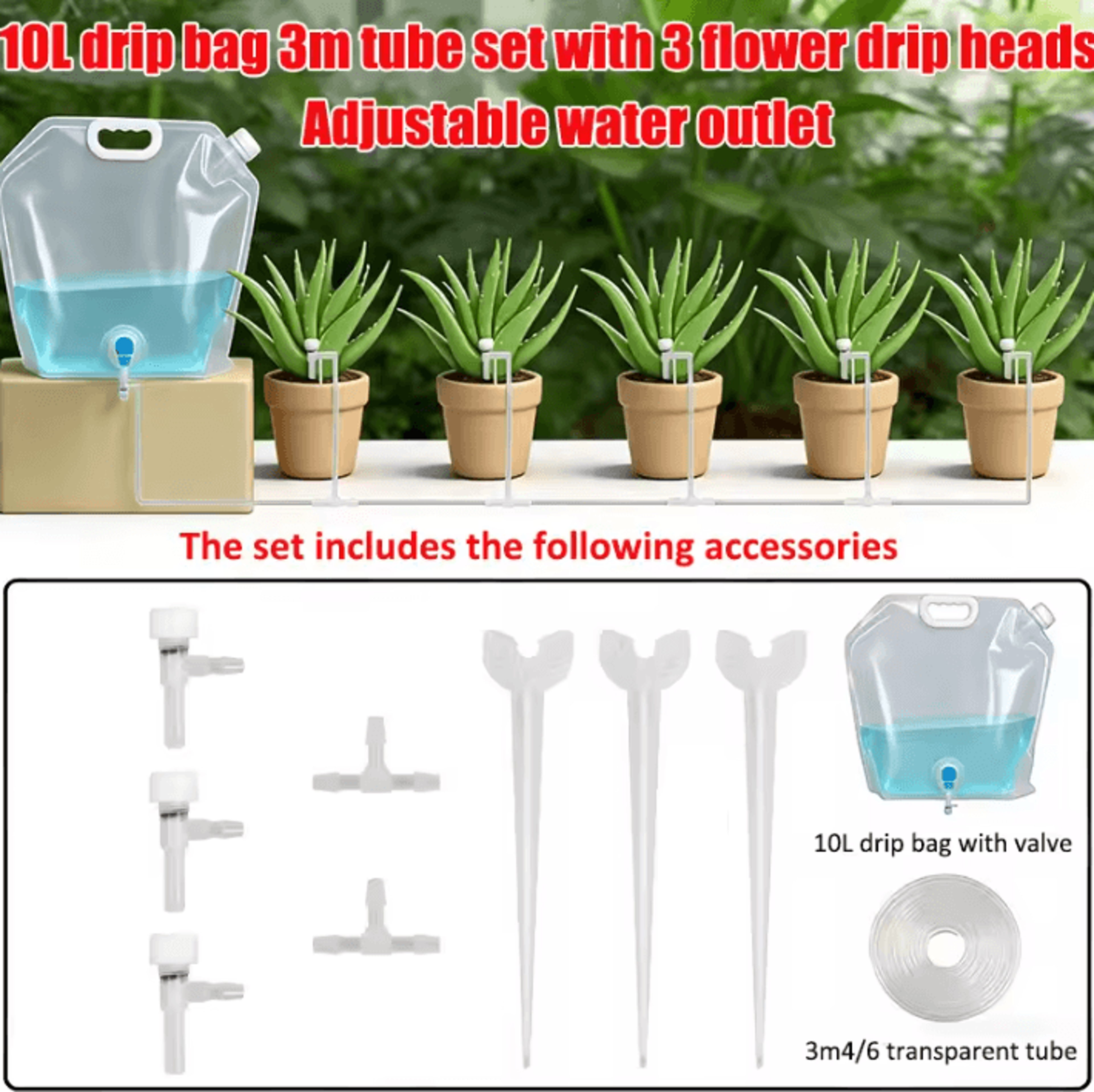 10L Self Watering Plant Bag Adjustable Slow Release Drip Irrigation System 4
