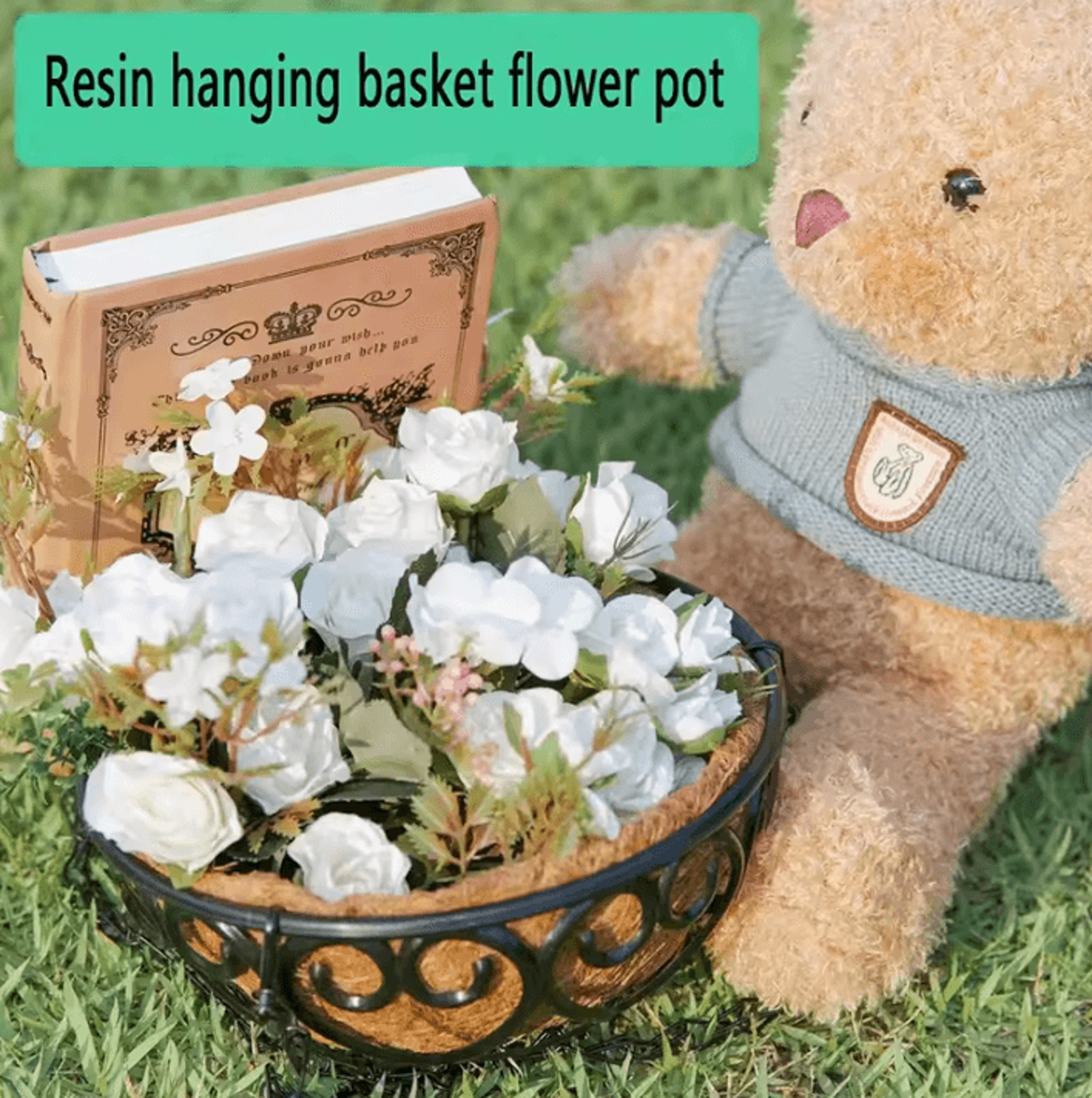 Round Coconut Hanging Planter Basket  Hanging Planter With Iron Chain For Indoor  Outdoor Garden De 1