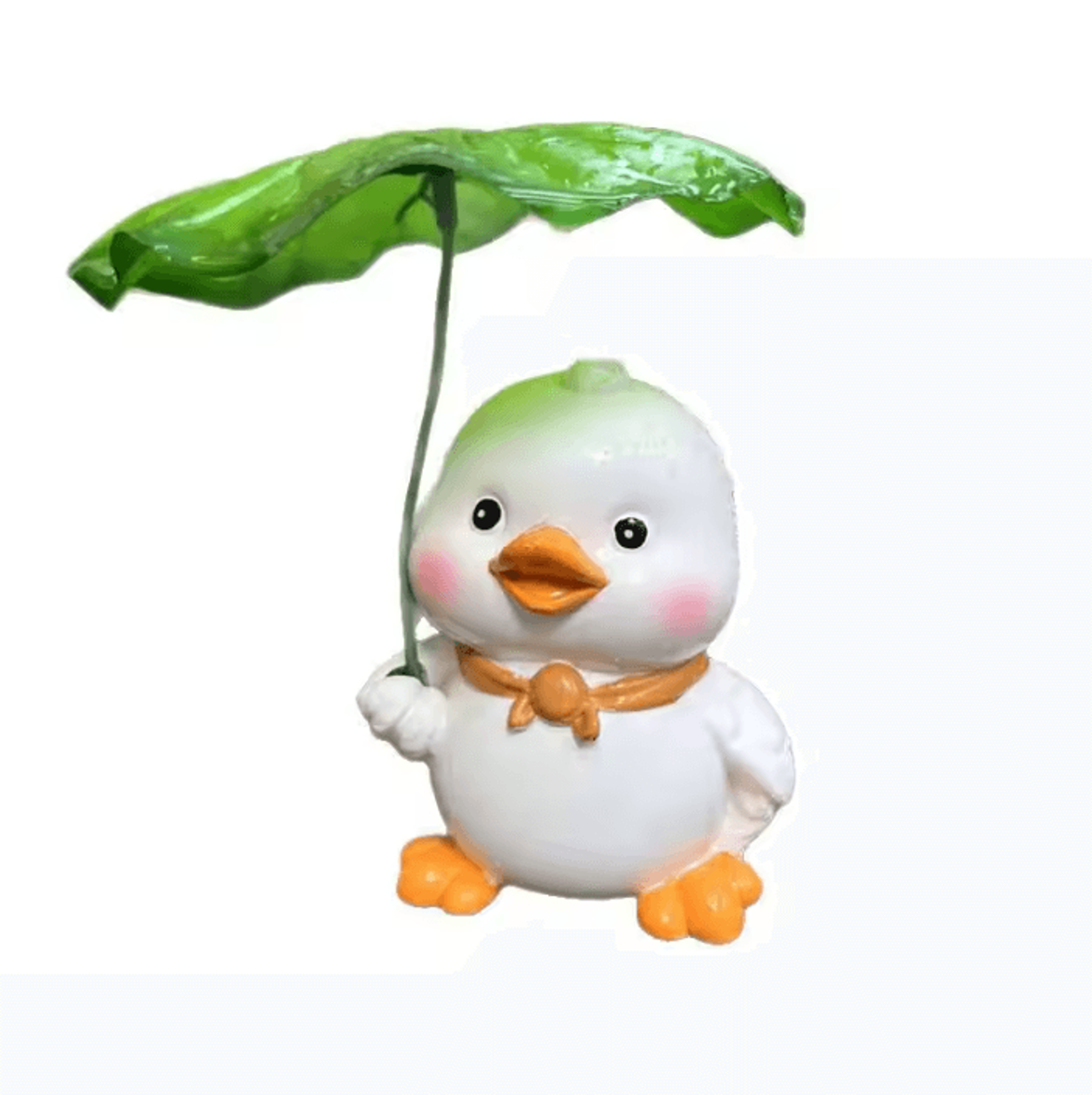 Cute Duck Garden Statue With Leaf Umbrella  Resin Outdoor Figurine For Patio Pond  Fairy Garden Dec 1