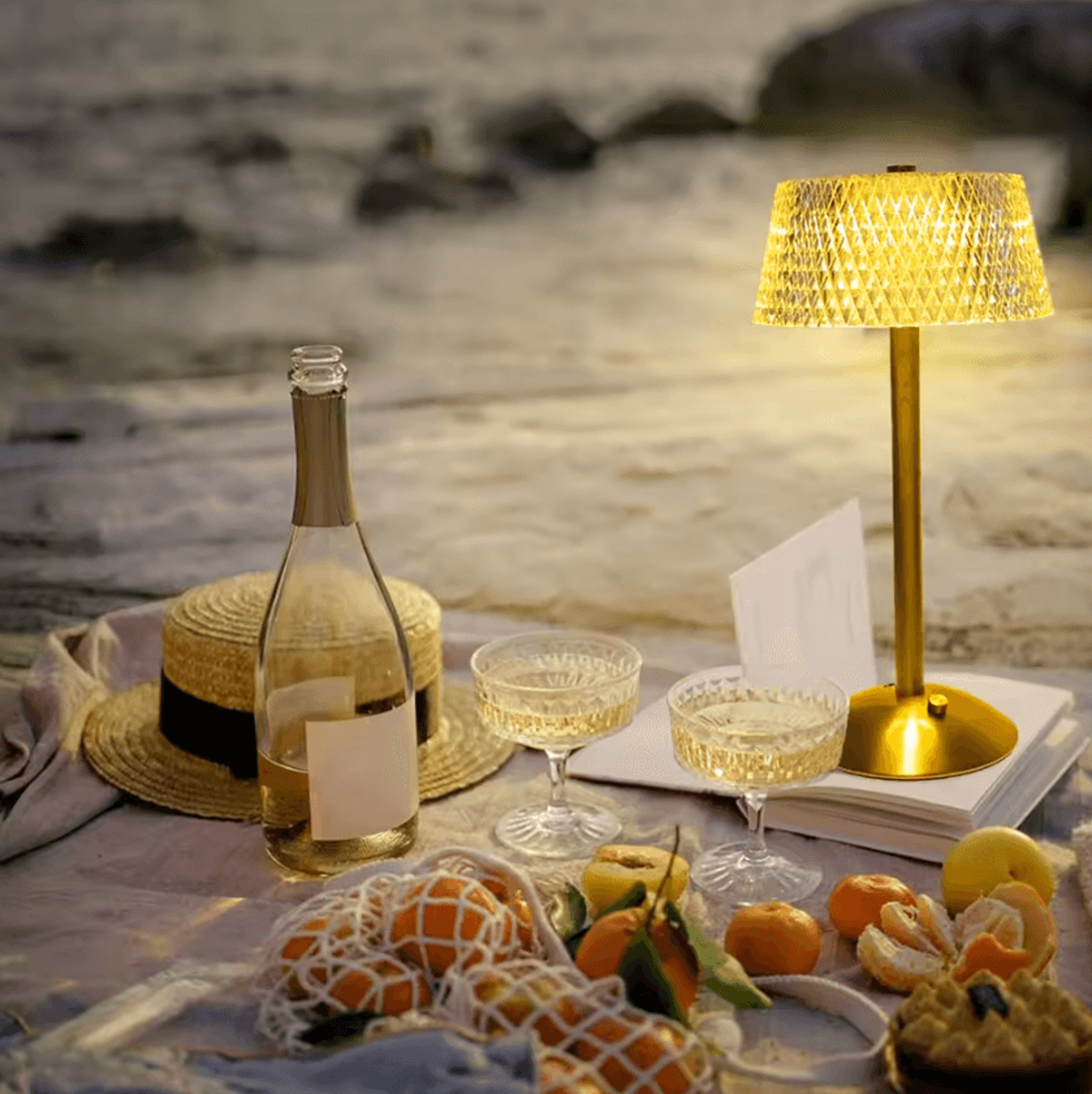 Rechargeable Crystal LED Table Lamp With Diamond Pattern 1