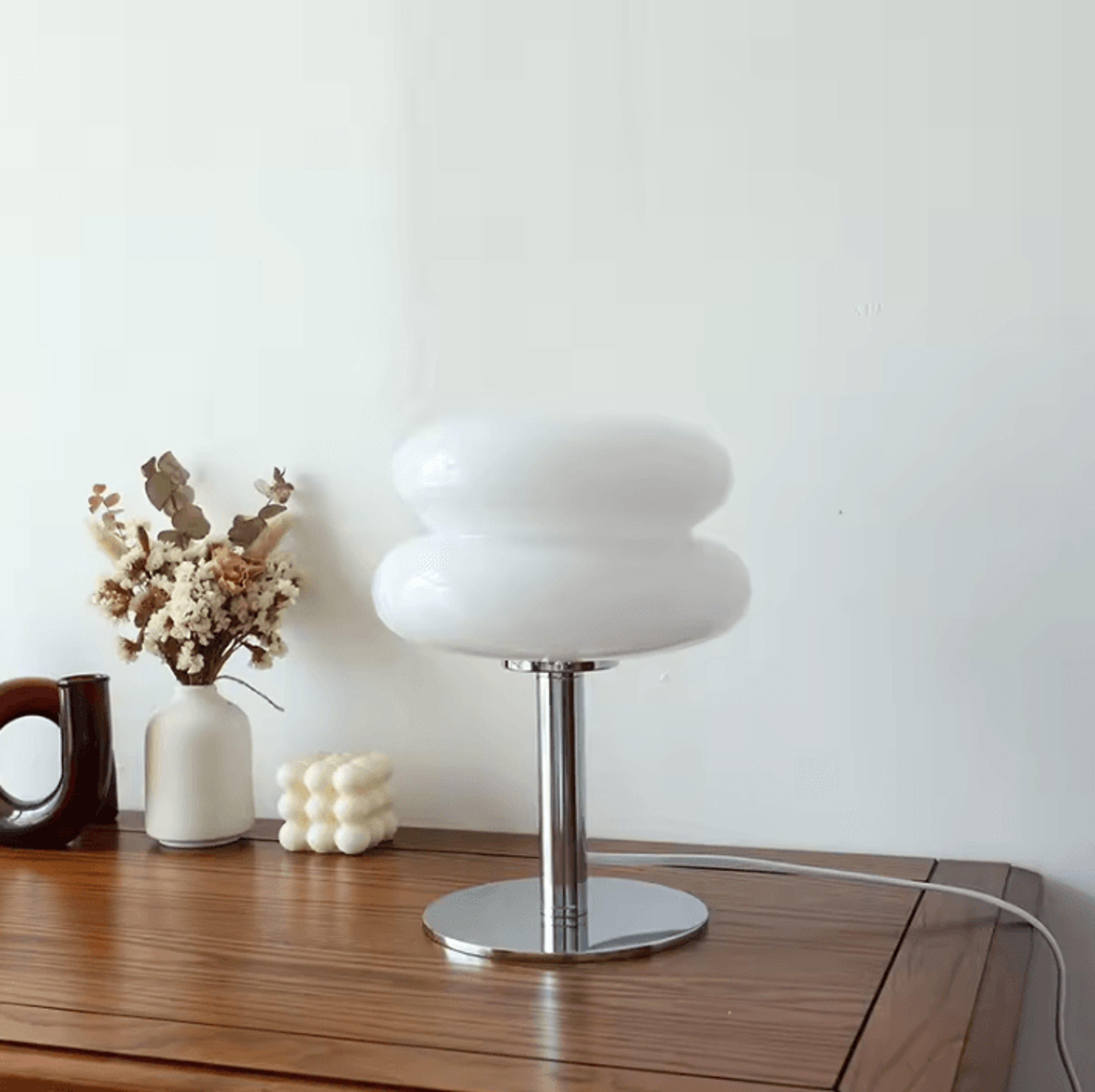Macaron Glass Bedside Lamp With 3 Color Dimming For Bedroom Decor 4