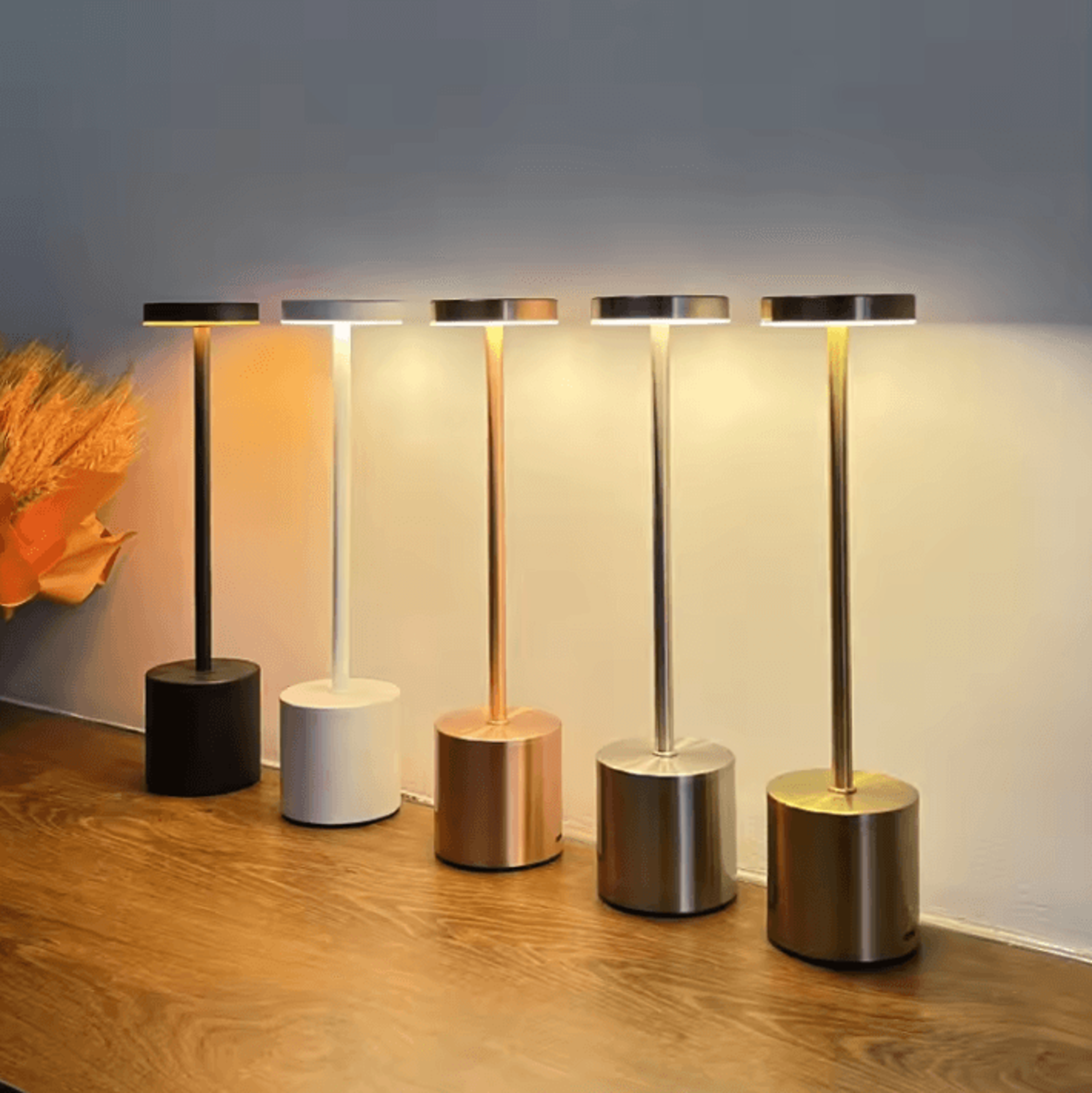 Rechargeable LED Table Lamp With Touch Control Wireless Metal Desk Lamp For Bedroom  Restaurant 0