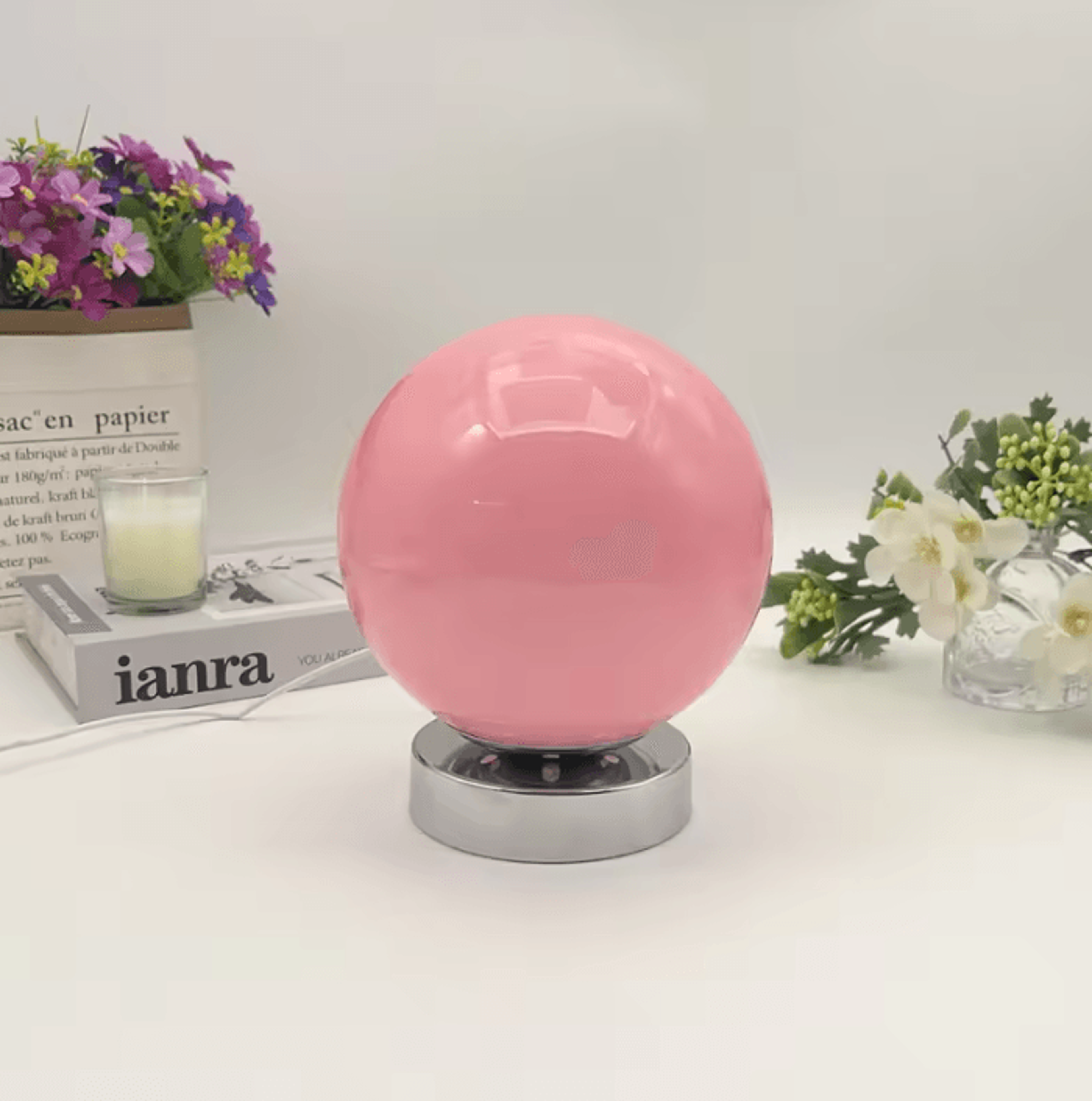Murano Glass USB Table Lamp With 3 Color Temperatures For Bedroom Bedside  Home Decor 5