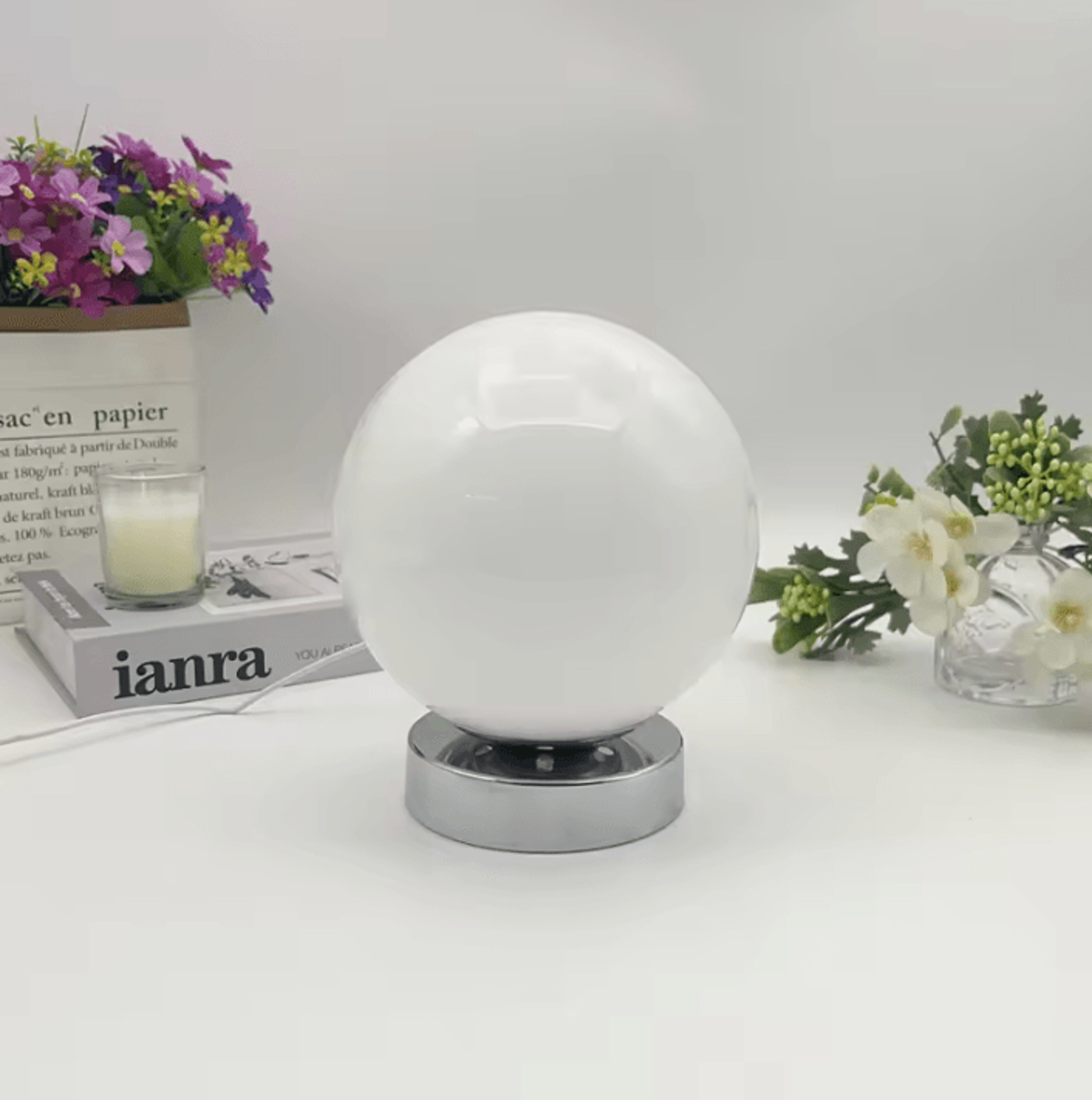 Murano Glass USB Table Lamp With 3 Color Temperatures For Bedroom Bedside  Home Decor 6