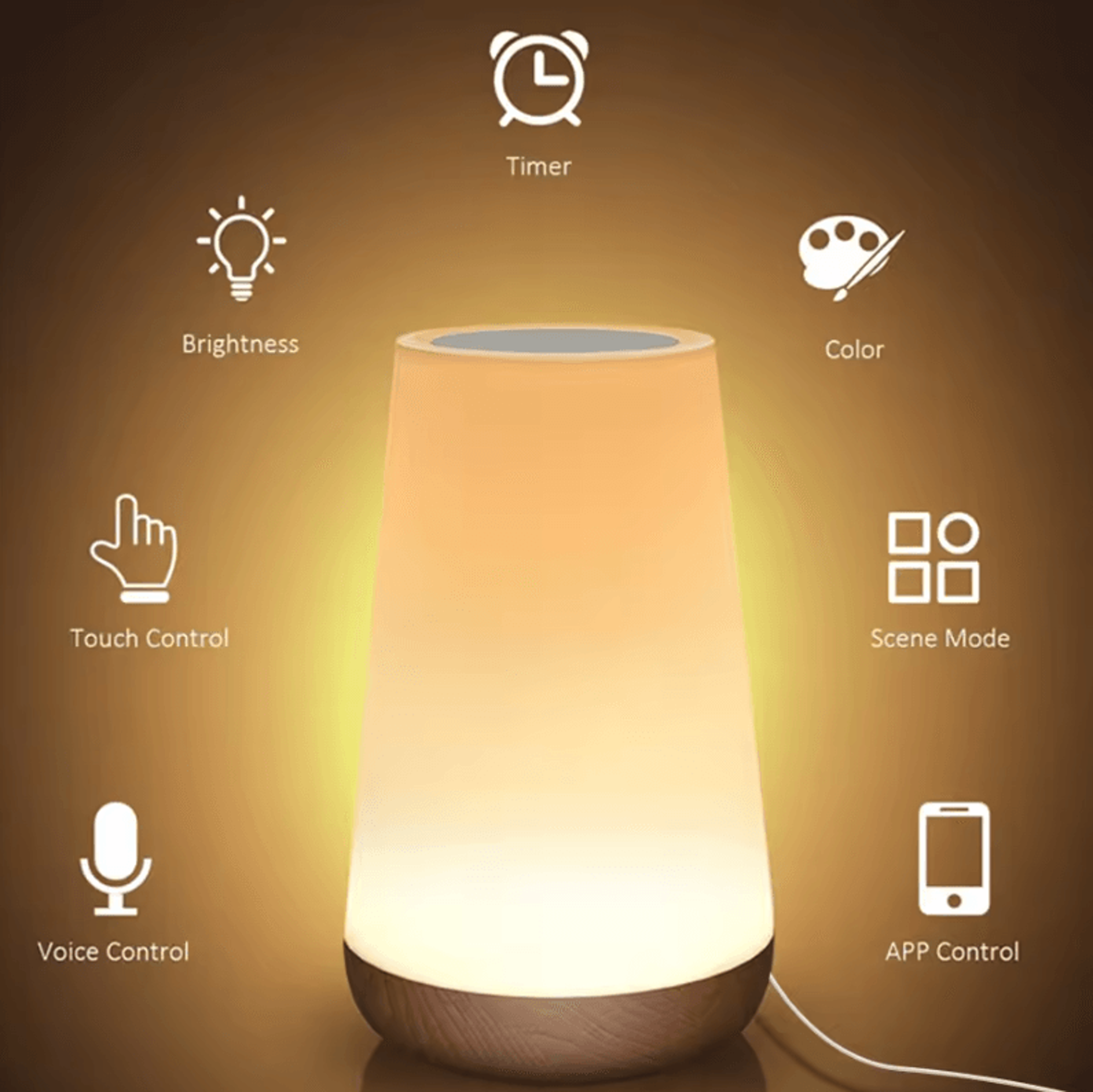 Tuya WiFi Smart LED Table Lamp With App  Voice Control For Bedroom Desk  Home 1