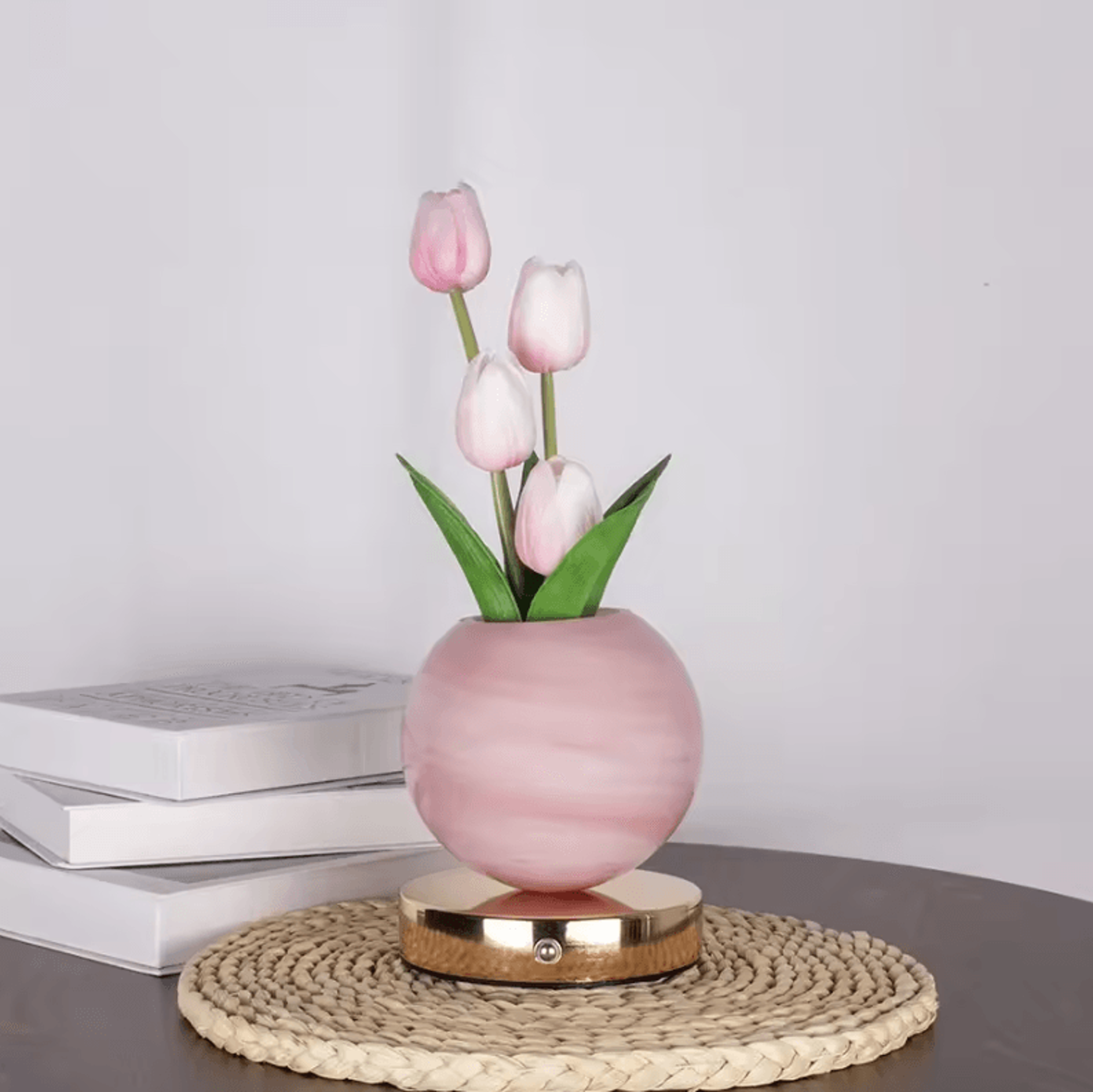 Tulip LED Night Light USB Rechargeable Table Lamp For Bedroom  Bedside Decor 8