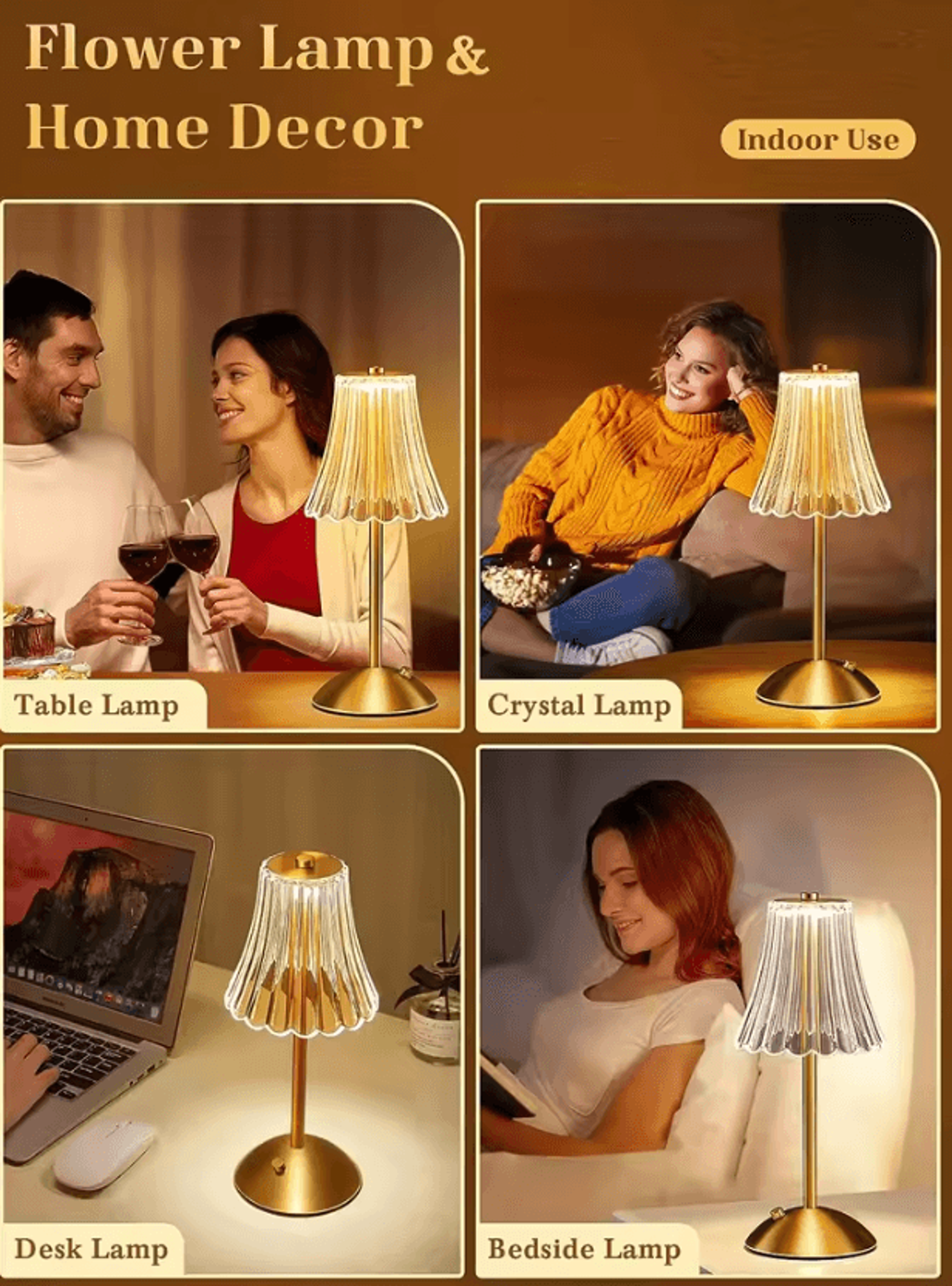 Rechargeable Wireless LED Table Lamp With Touch Sensor For Bedroom Restaurant  Home Decor 0