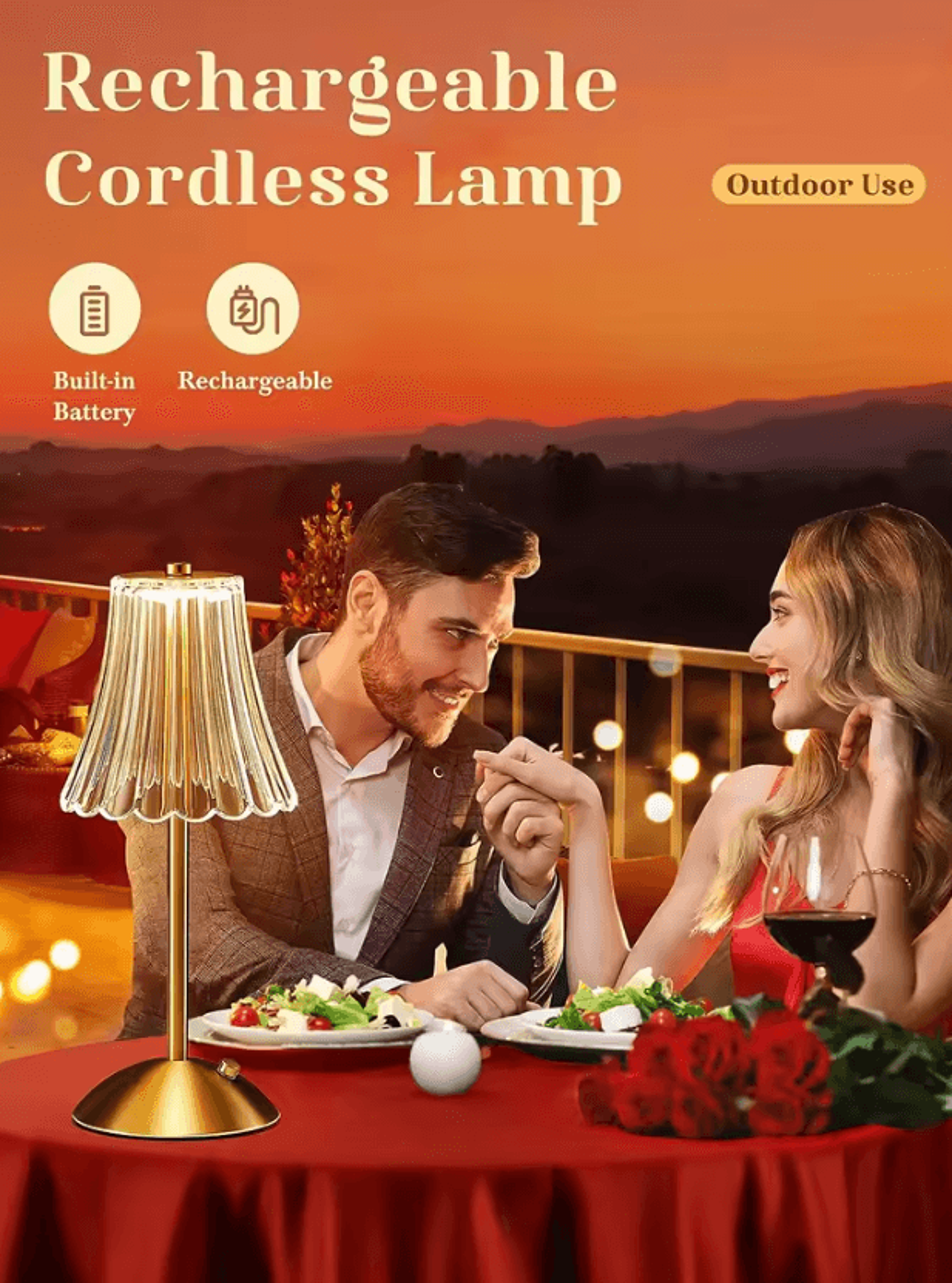 Rechargeable Wireless LED Table Lamp With Touch Sensor For Bedroom Restaurant  Home Decor 2