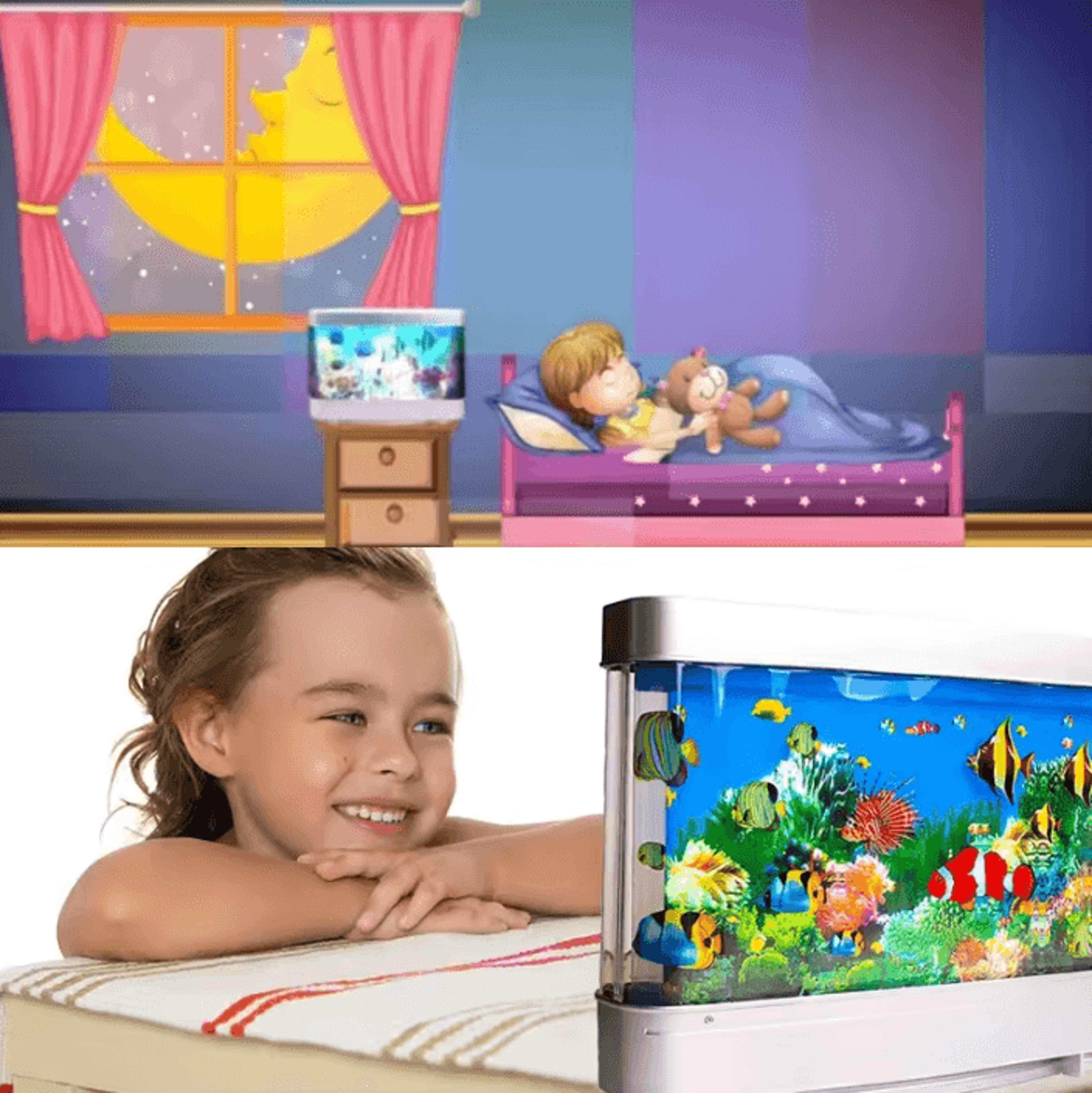 Virtual Tropical Fish Aquarium LED Night Light For Kids Bedroom  Home Decor 2