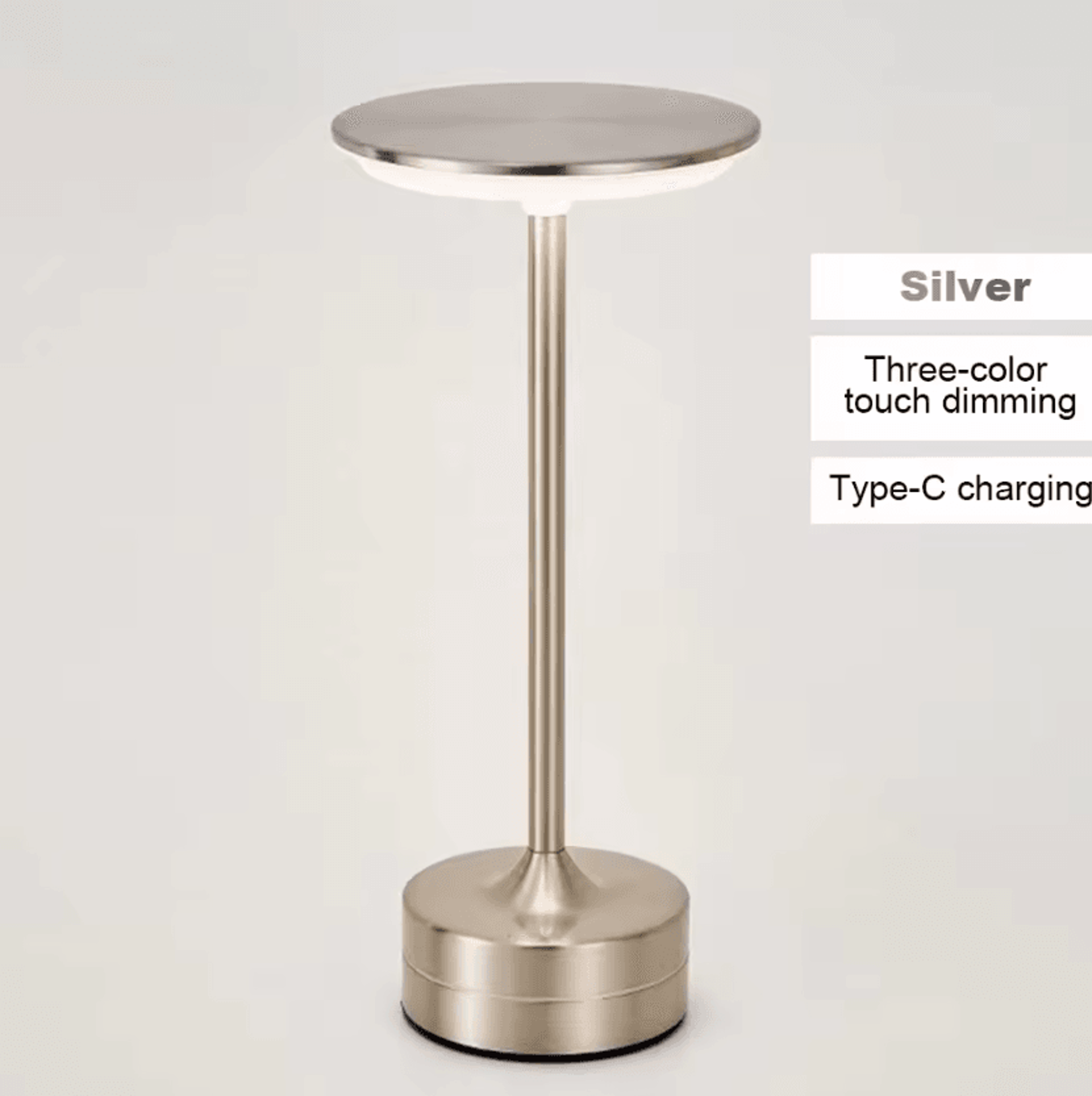 USB Rechargeable Touch Sensor LED Table Lamp With Stepless Dimming For Bedroom  Reading 8