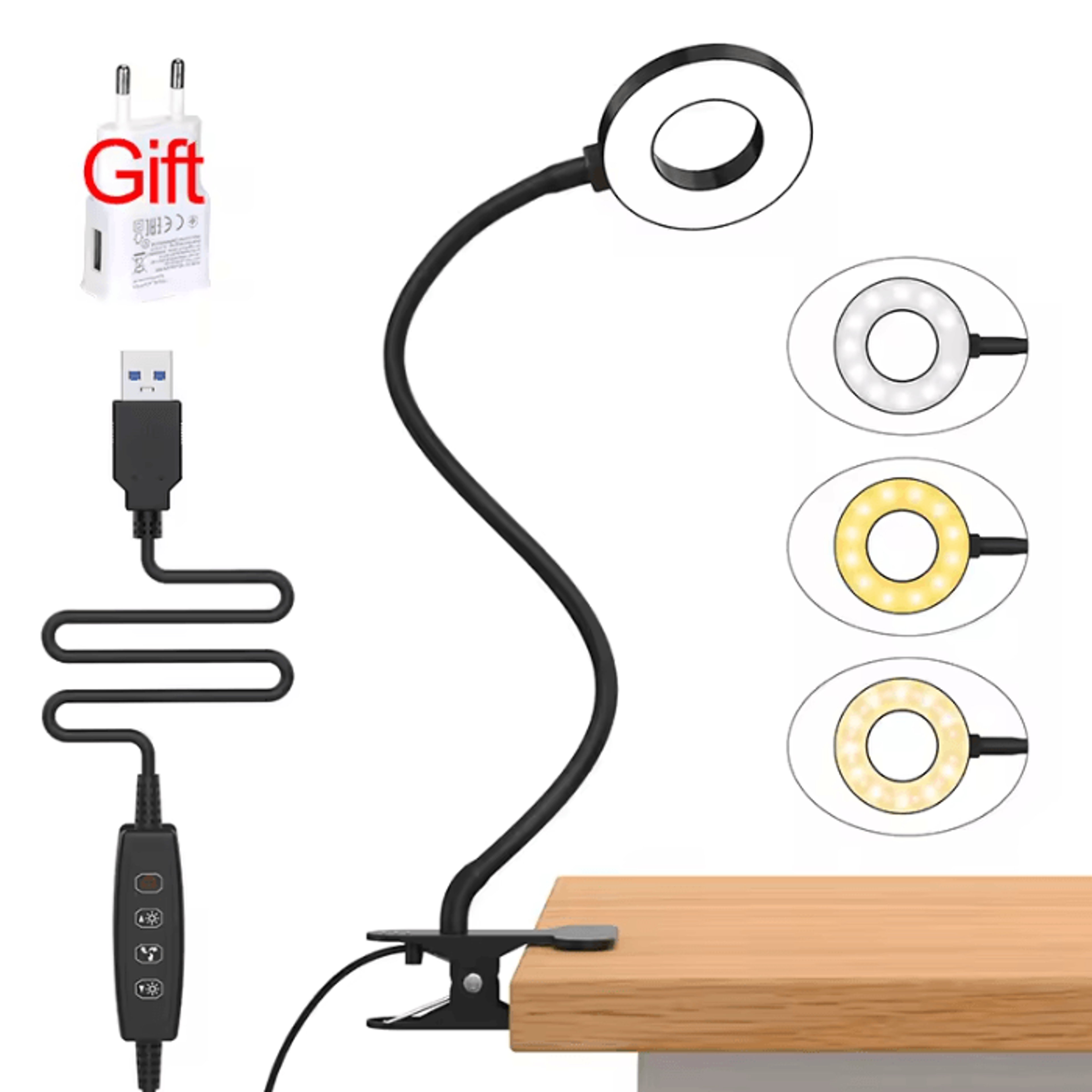 USB Rechargeable LED Table Lamp With Touch Control  Stepless Dimming For Bedroom 6