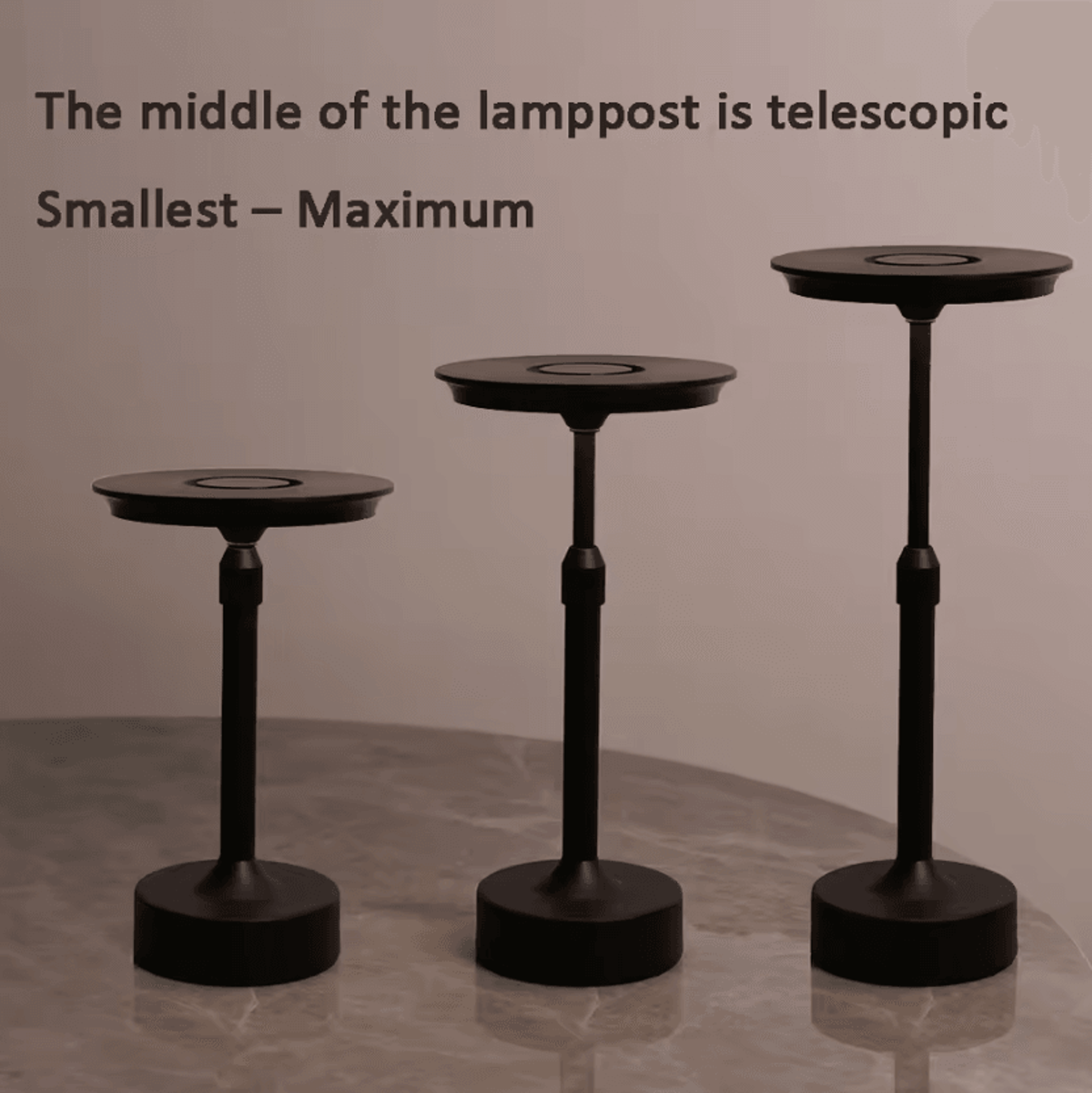 Retro Rechargeable Touch Table Lamp Adjustable Height Cordless LED Desk Lamp 0