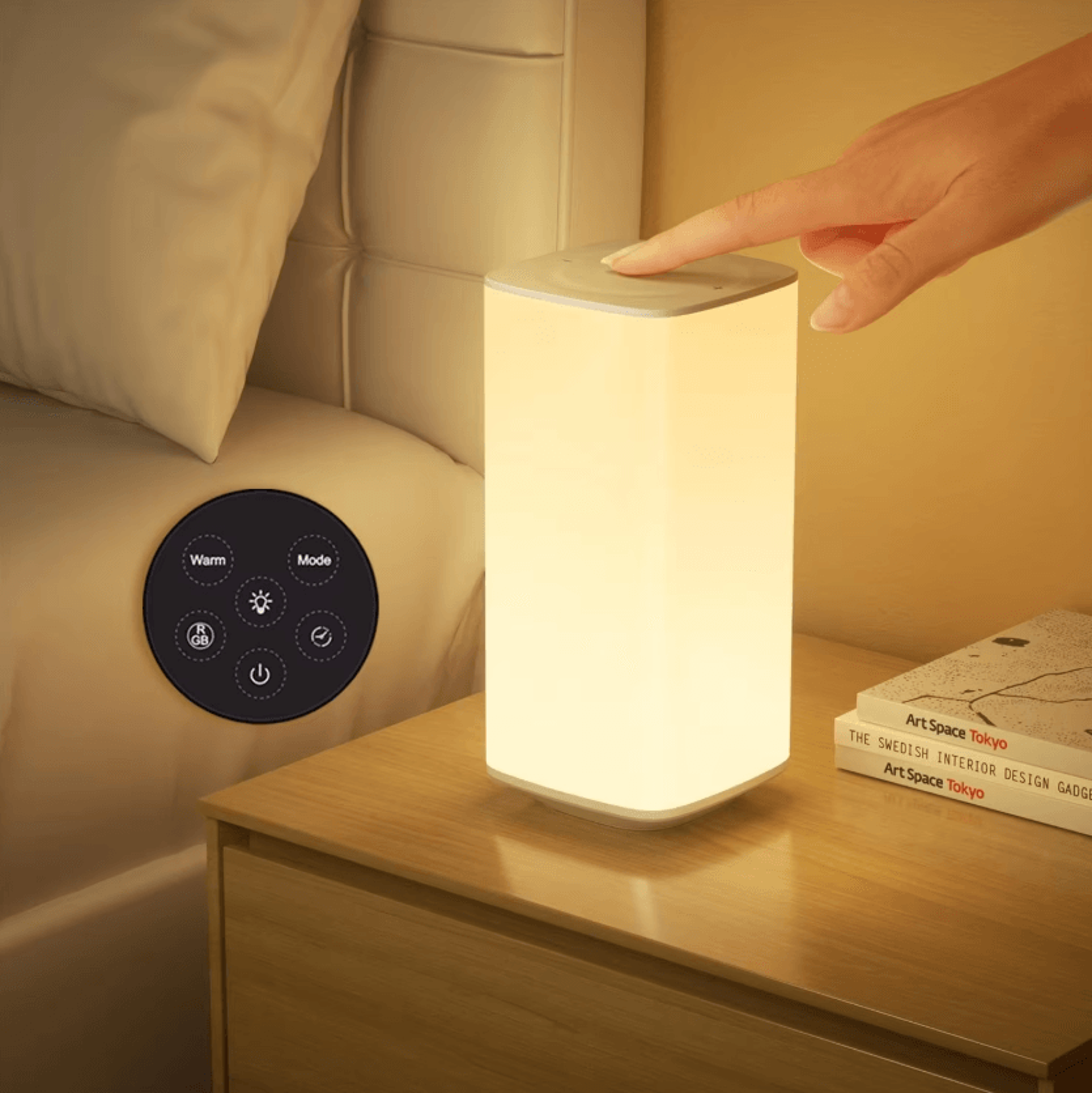 Rechargeable RGB Touch Table Lamp With Remote Control Dimmable Bedside Light 0