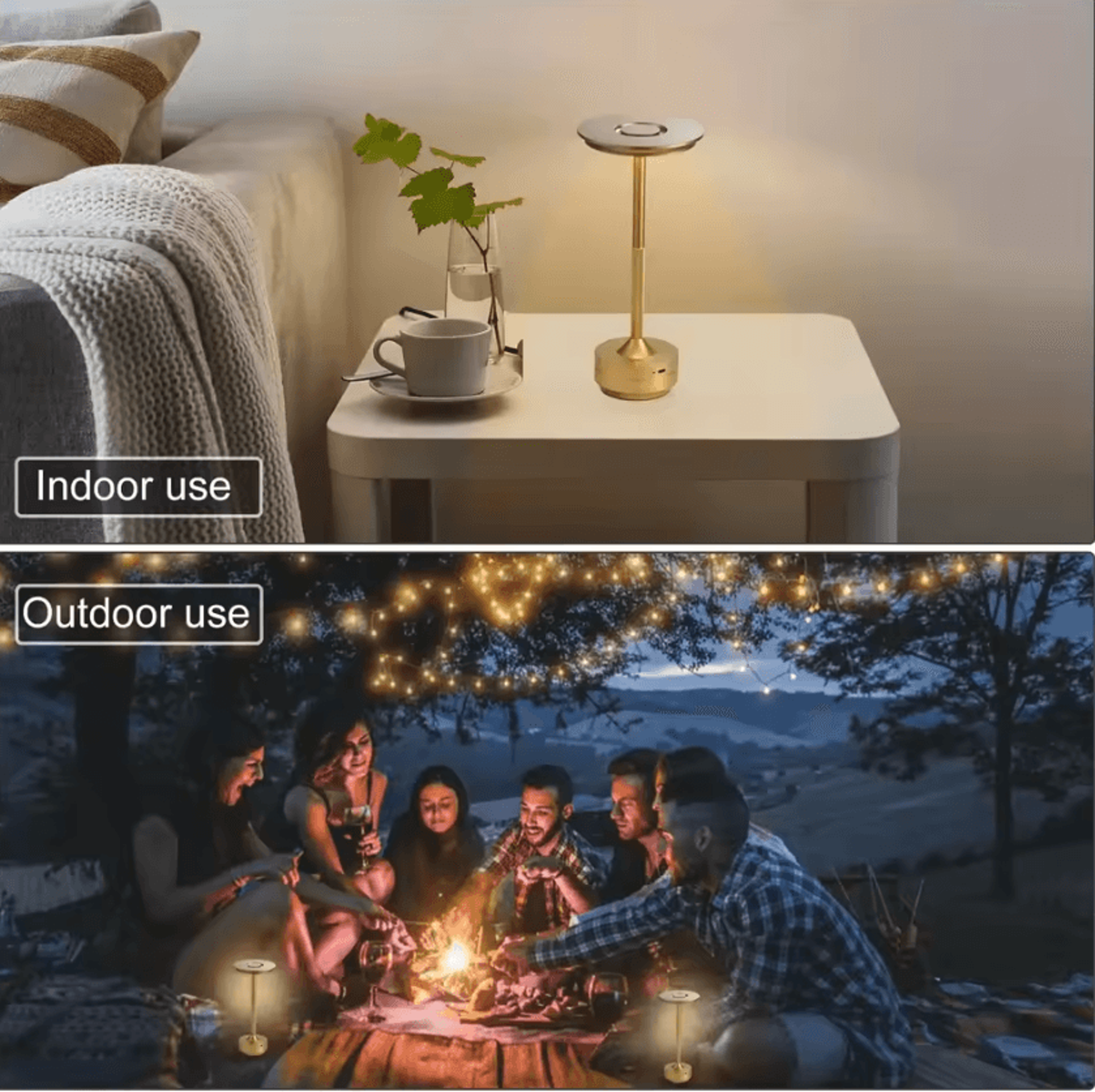 Rechargeable Wireless Touch Table Lamp USBC Portable LED Bedside  Camping Light 2