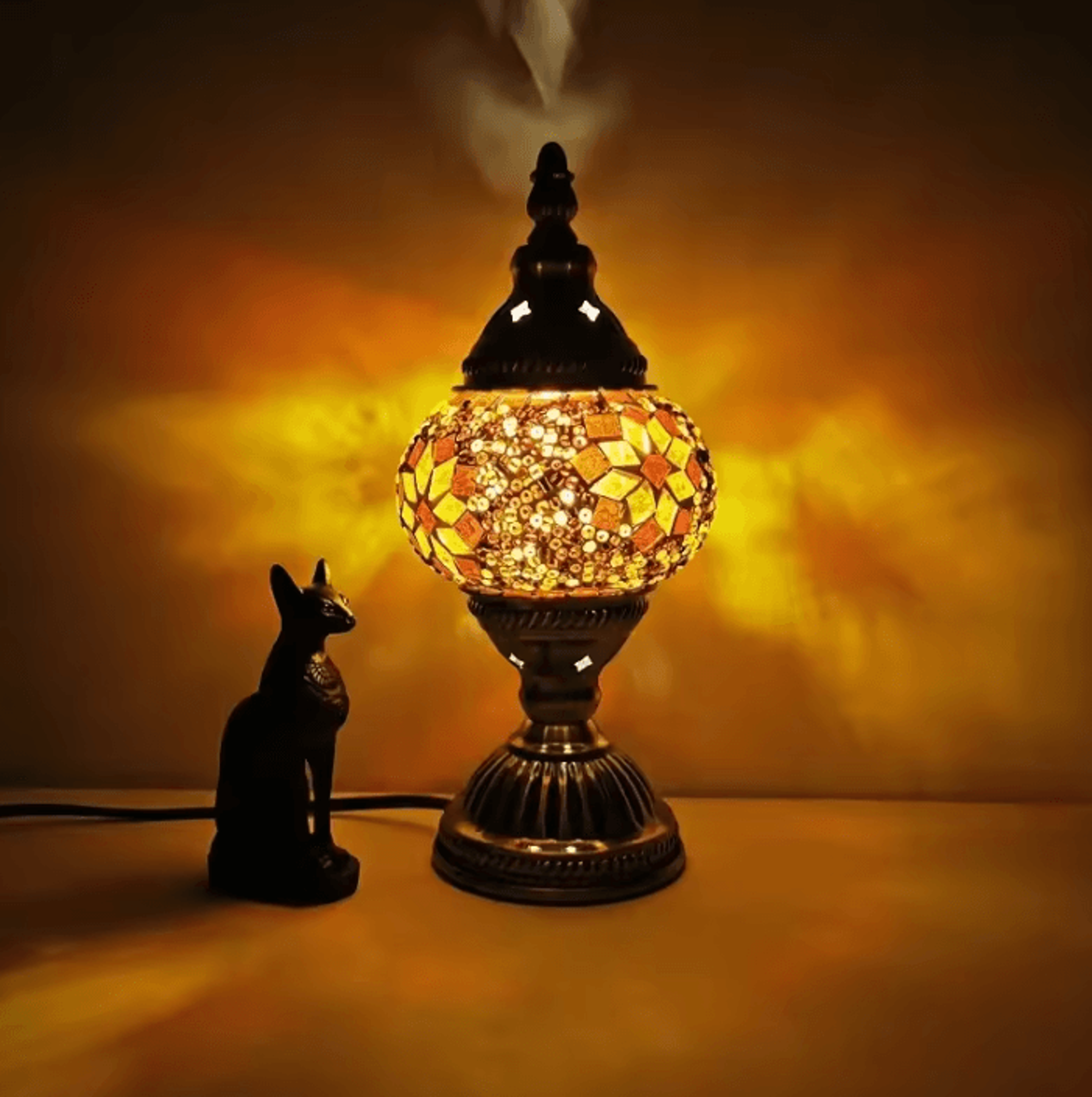 Turkish Mosaic Stained Glass Table Lamp Retro Decorative Bedside Light 2