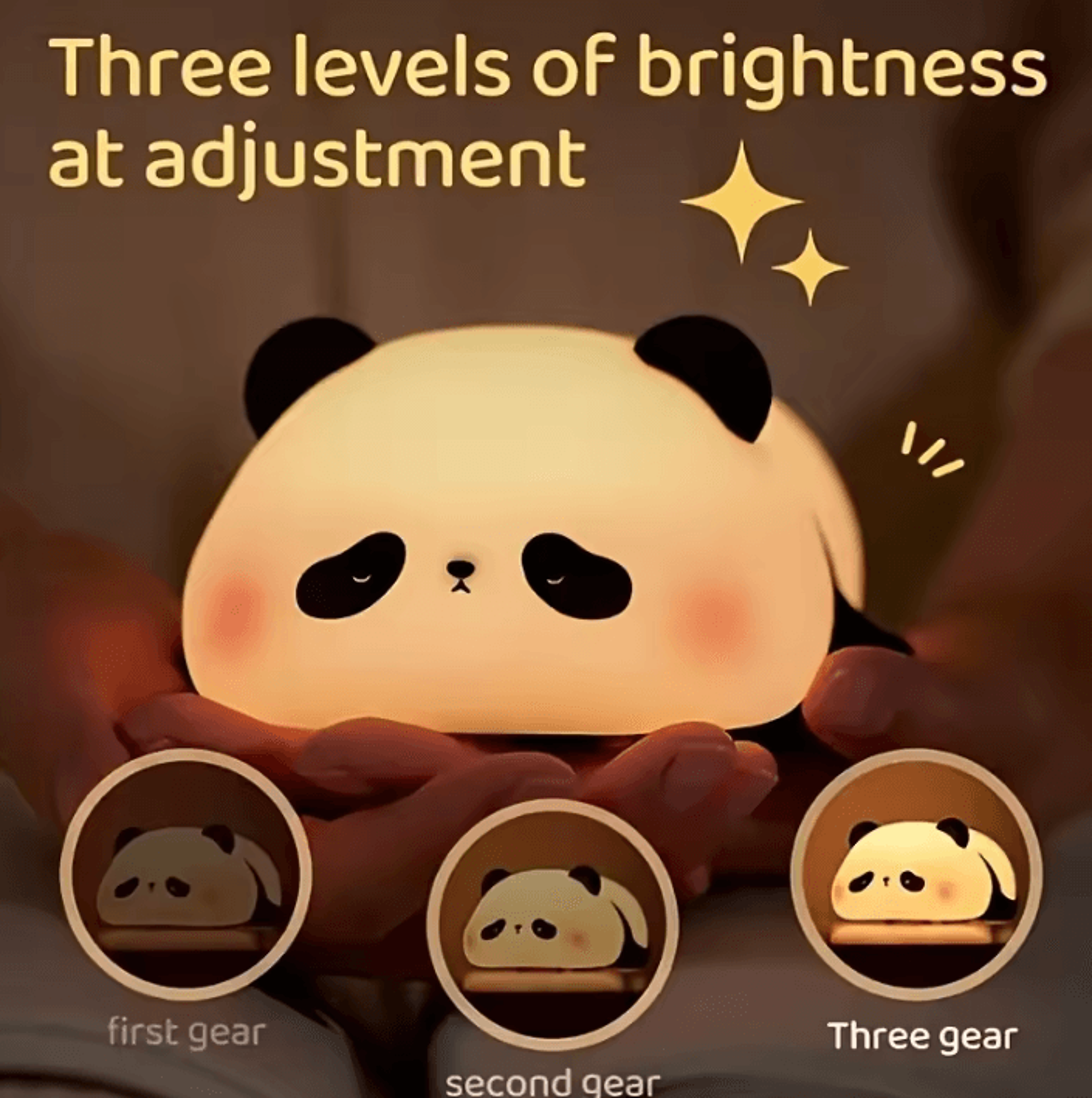 Rechargeable Panda Night Light With Timer Cute LED Bedside Lamp 3