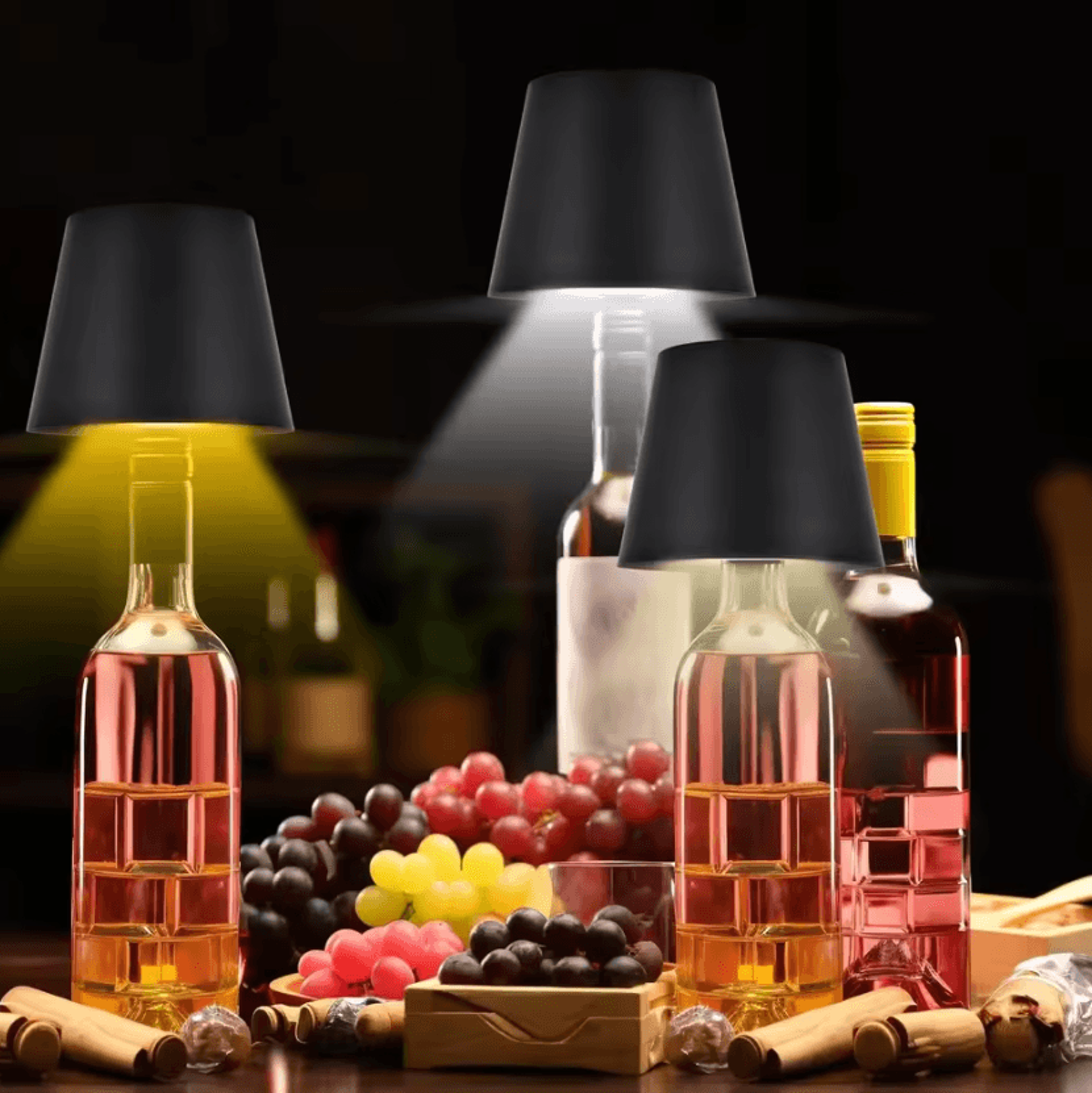 Rechargeable Bottle Table Lamp USB Touch Control 3 Color Dimmable LED Light 2