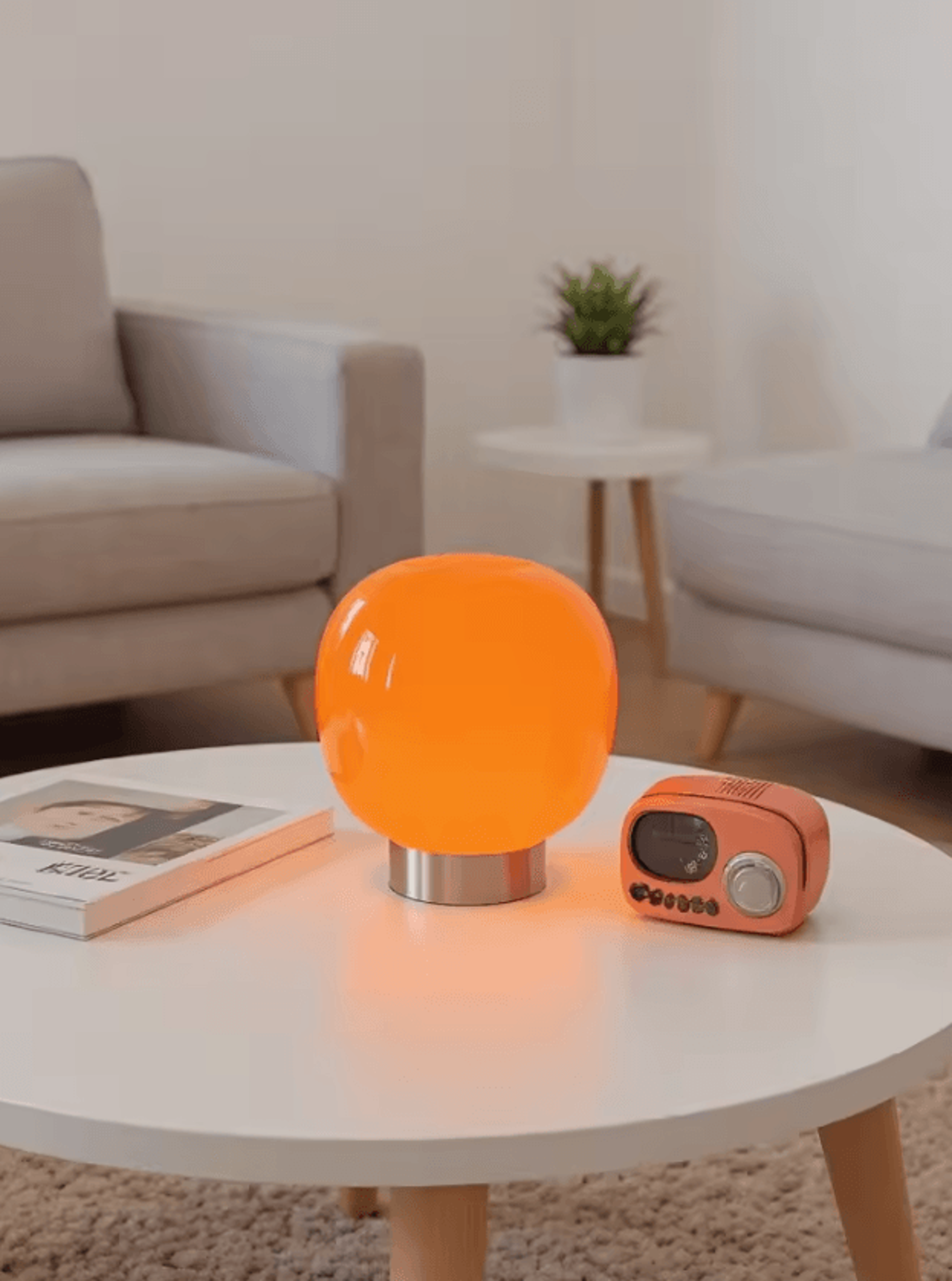 Macaron Glass Table Lamp 3 Color Dimmable Modern Bedside LED Light 1