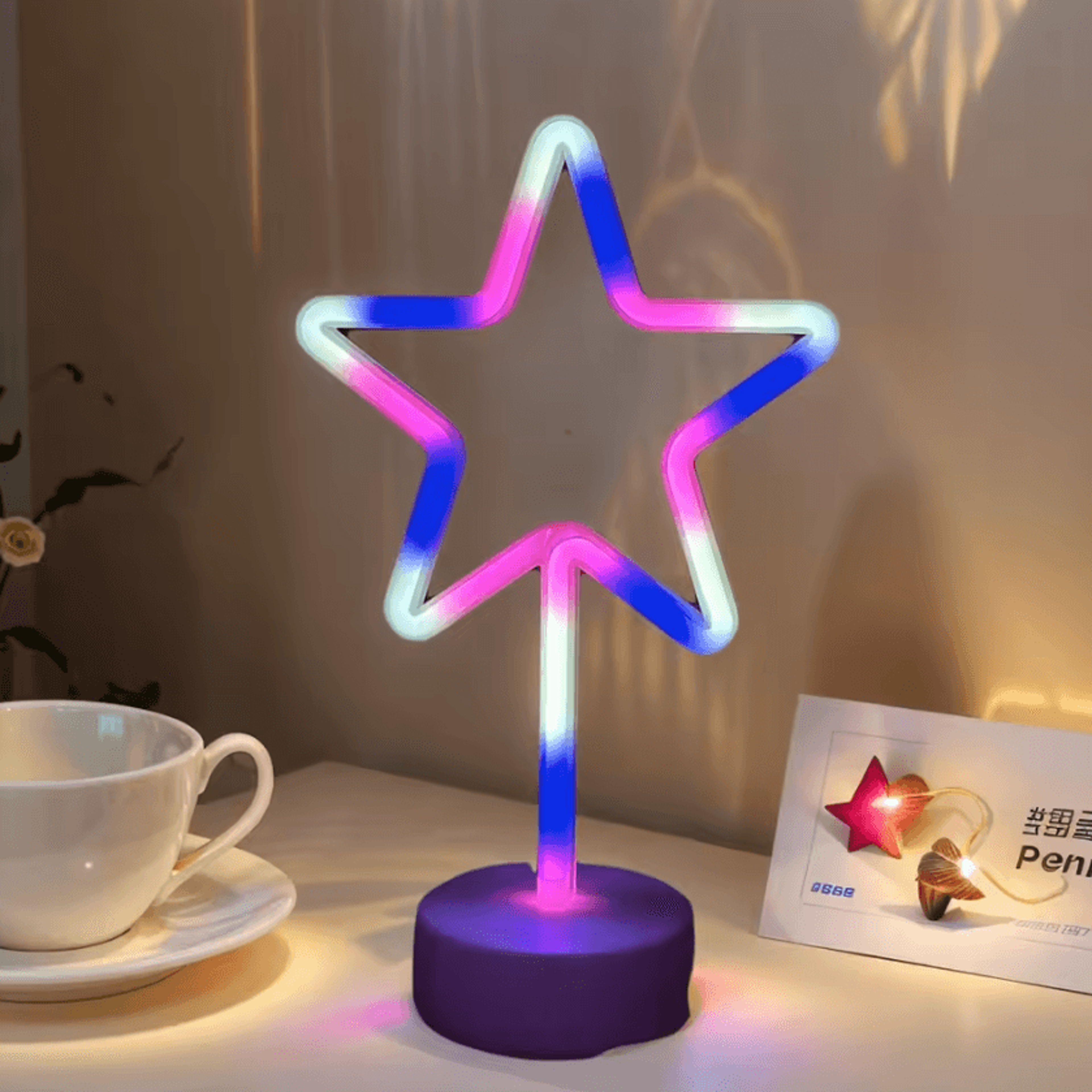 LED Star Neon Sign Decorative Wall Light For Home Party  Holiday Decor 3