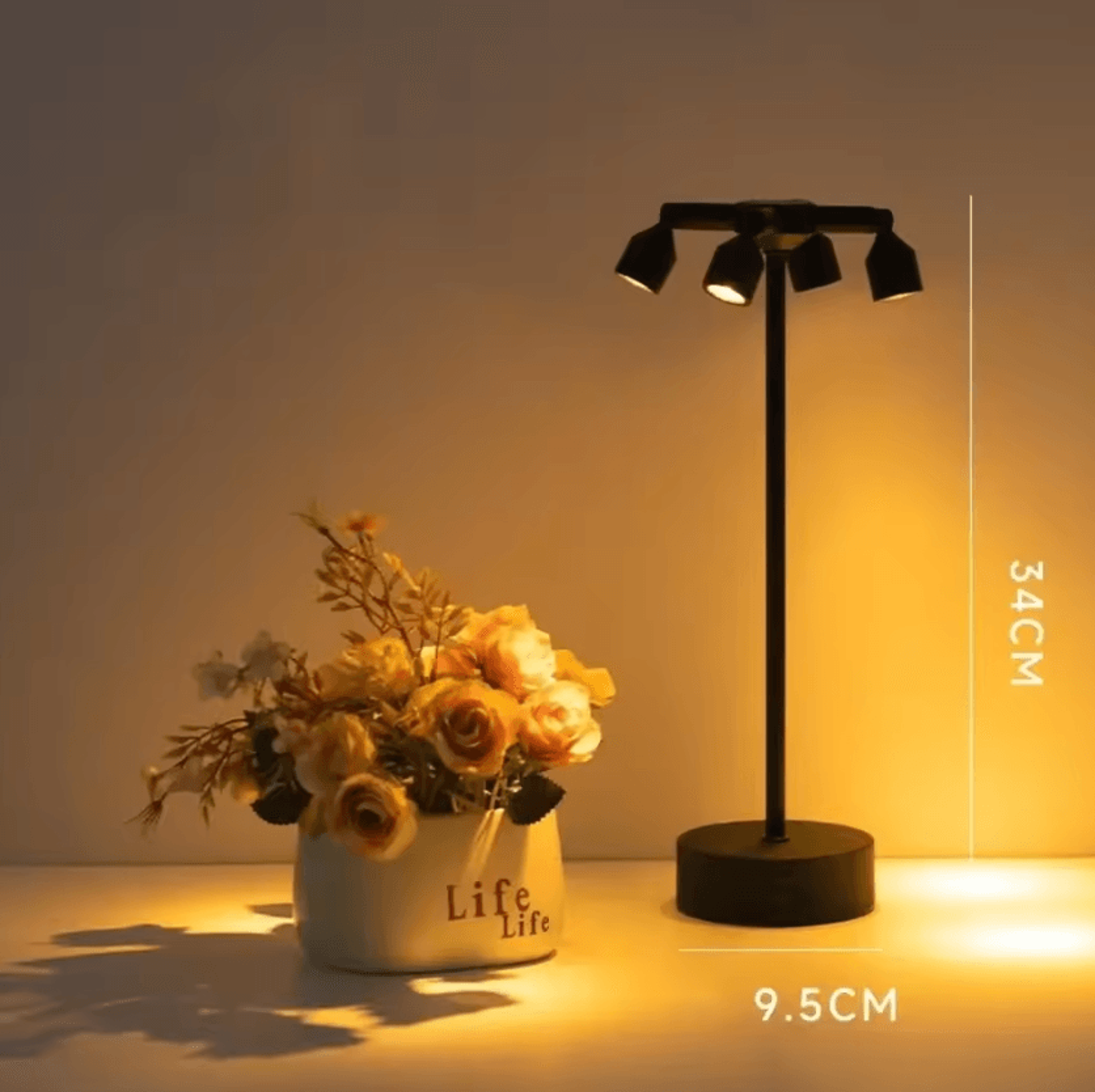 Retro Rechargeable LED Touch Desk Lamp High Pole Spotlight Table Light 7