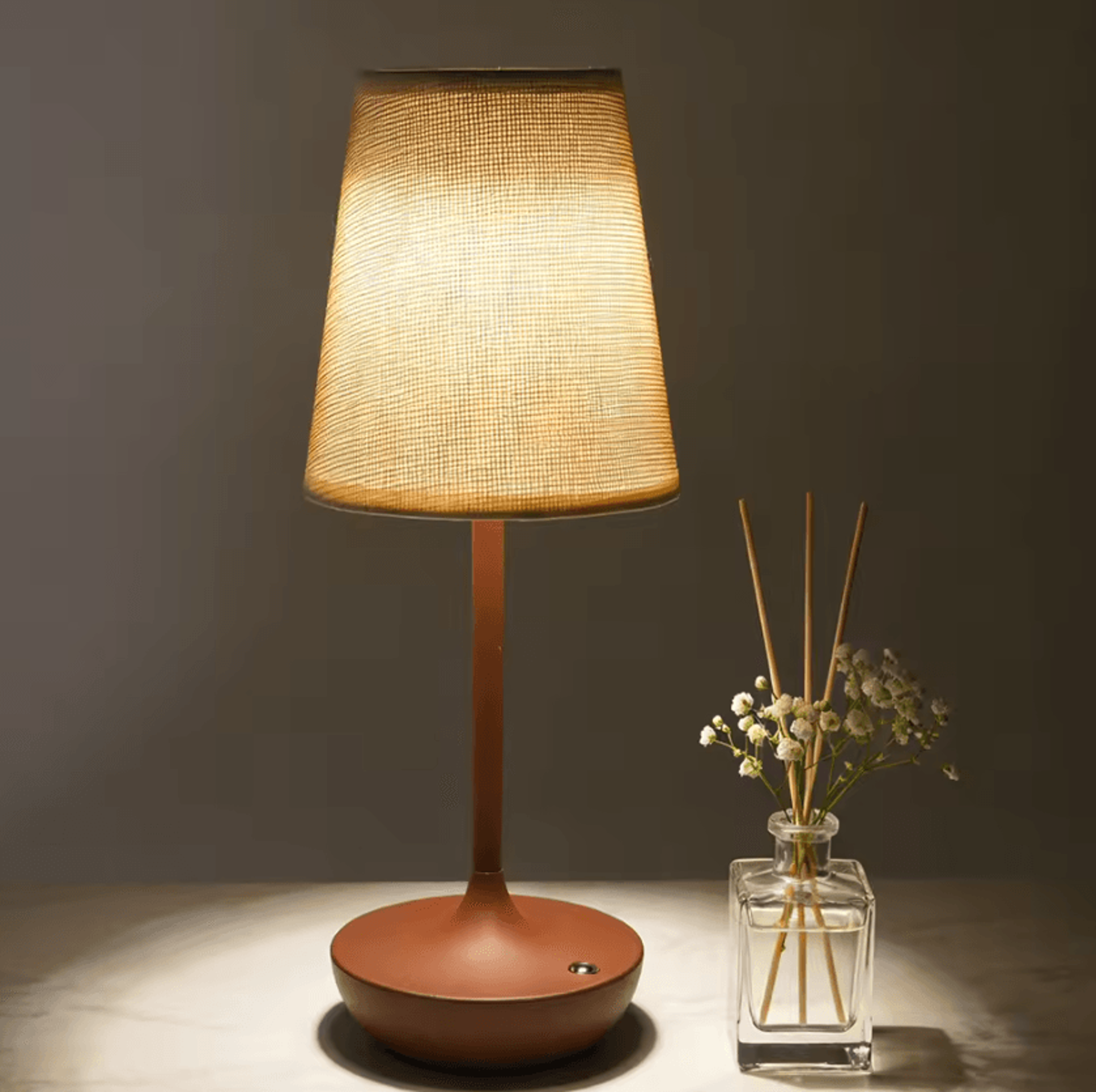 Wireless LED Table Lamp With Fabric Shade USB Rechargeable Bedside Light 5